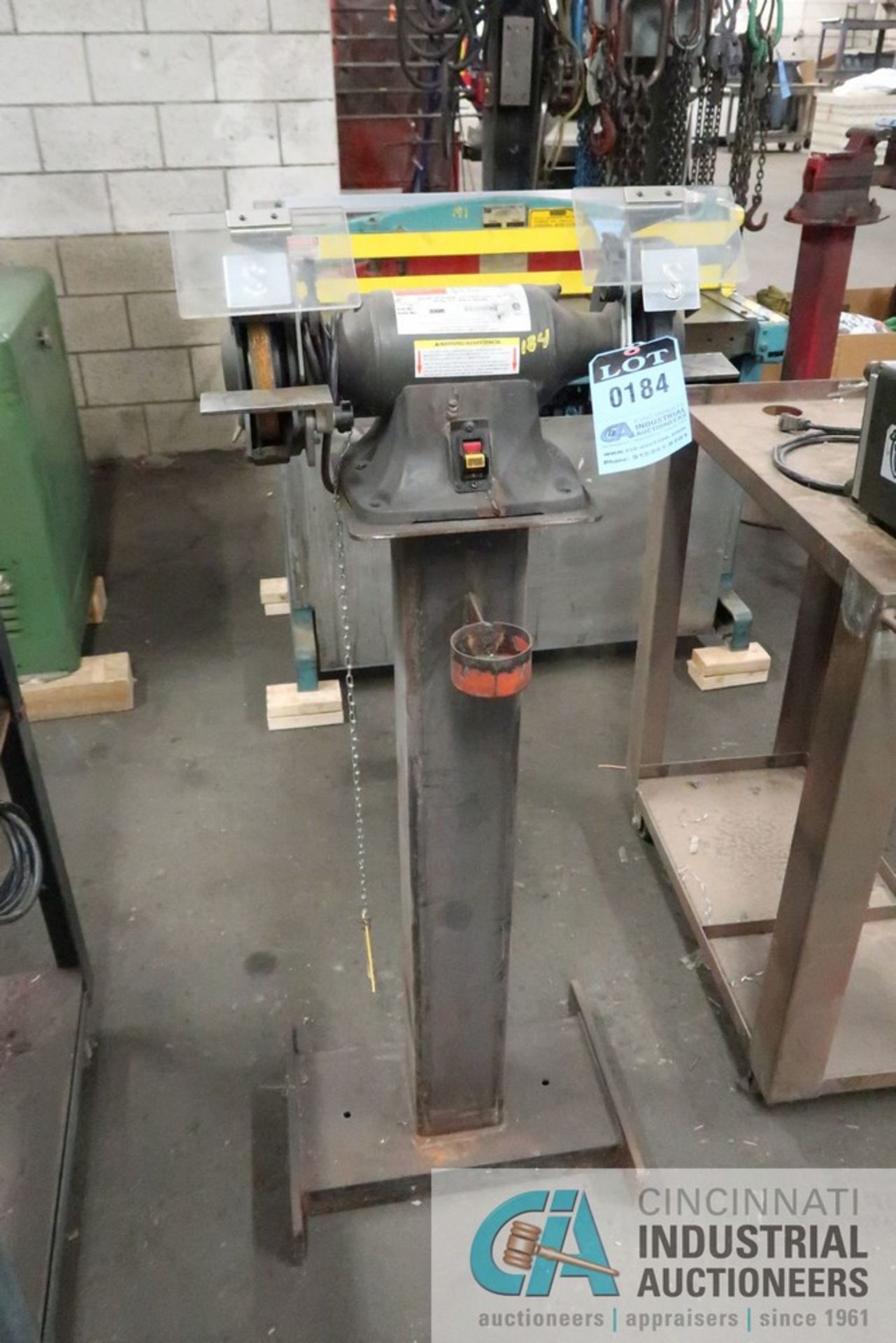 DAYTON MODEL 3308 DOUBLE END PEDESTAL GRINDER, 6" WHEEL CAPACITY