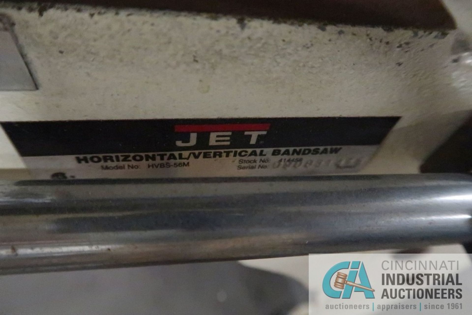 JET MODEL HVBS-56M HORIZONTAL BAND SAW, 8" THROAT, 110 VOLT *HAS DAMAGED LEGS* - Image 4 of 4