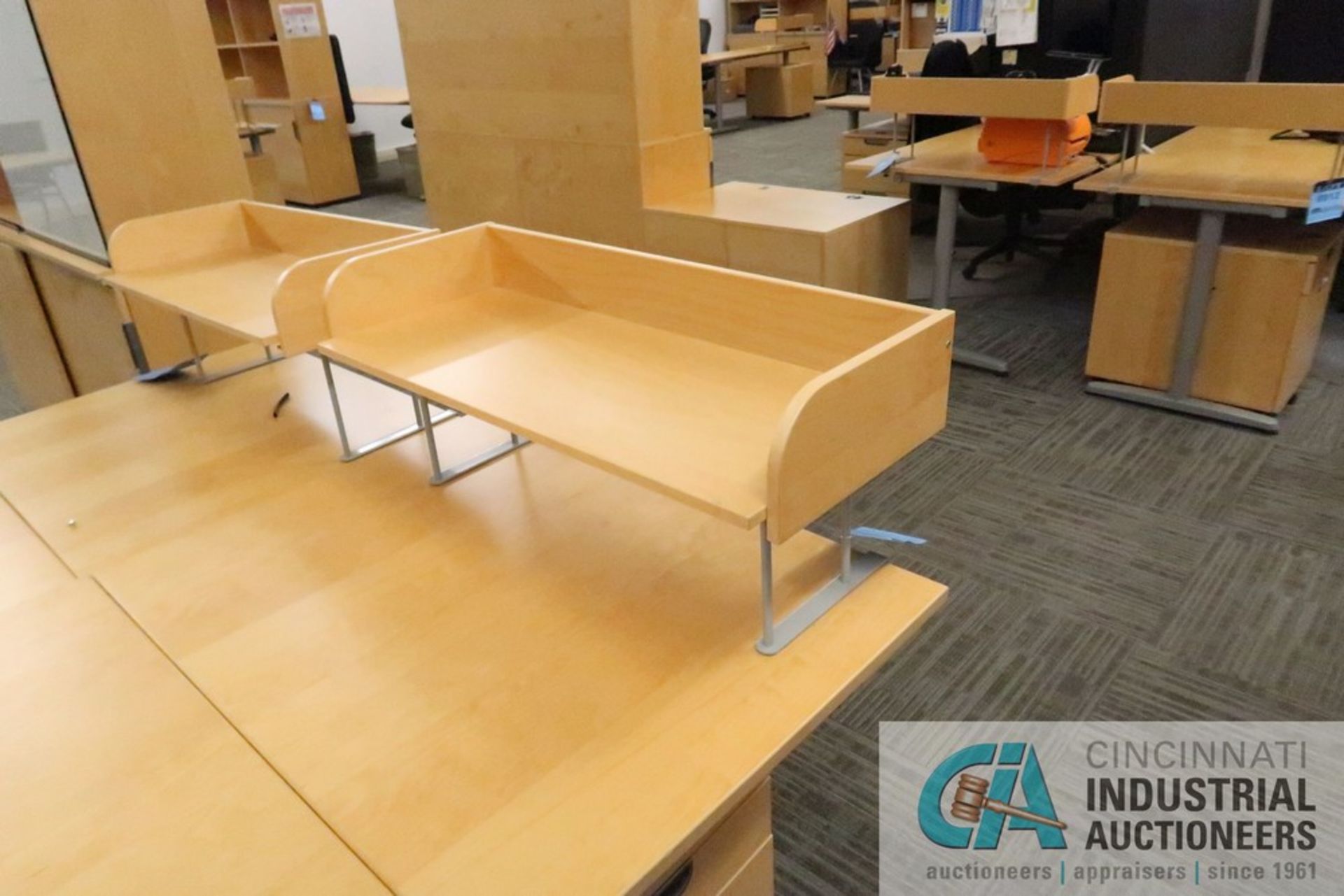 79" X 86" X 24" GALANT L-SHAPED DESK, (1) 3-DRAWER CABINET, (1) BOOKCASE WITH LOWER STORAGE, (1) - Image 4 of 5