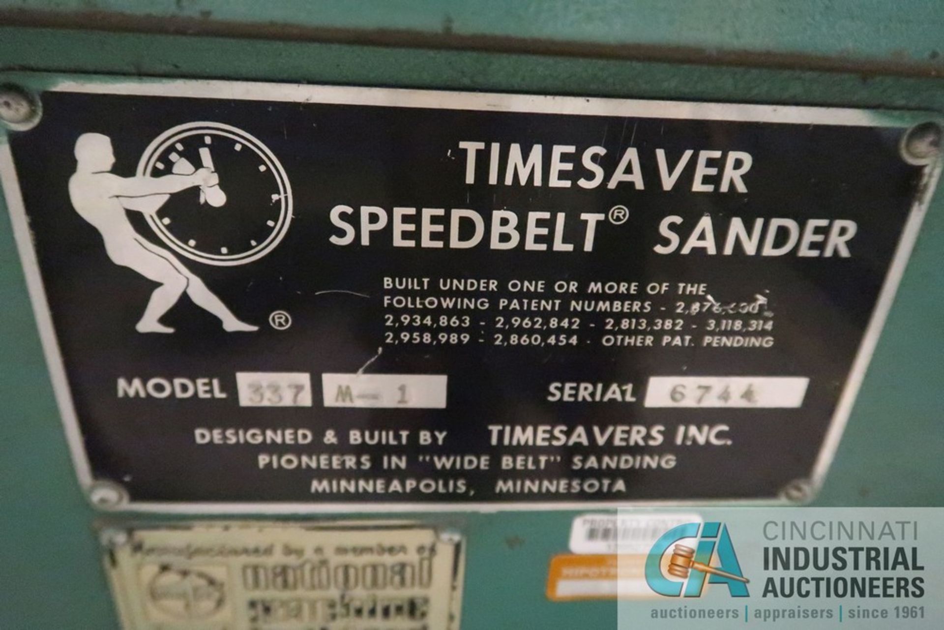 TIMESAVER MODEL 337M-1 SPEEDBELT SANDER, 36" BELT, 230/460 VOLT, 3-PHASE - Image 5 of 6