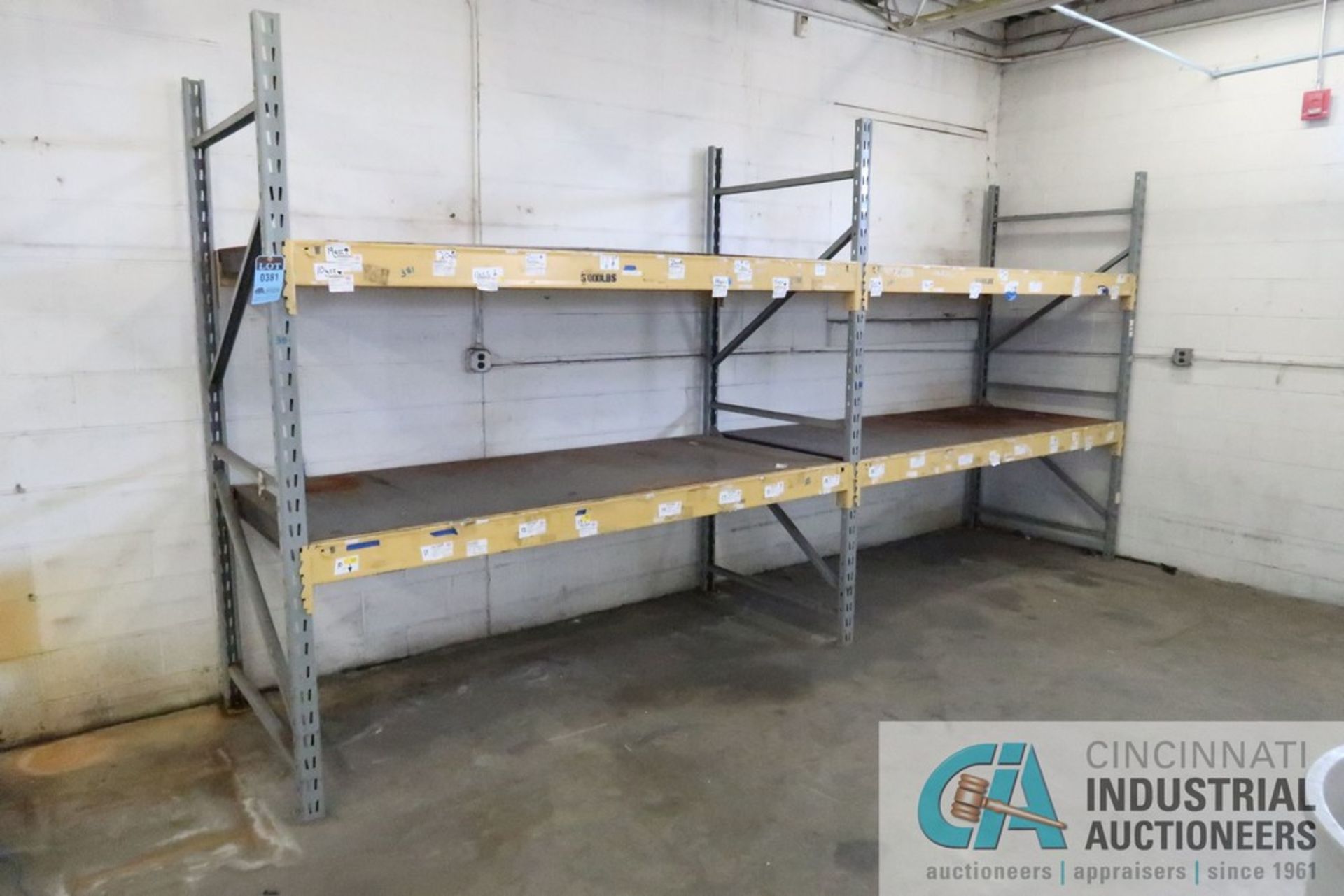 SECTIONS 42" X 96" X 96" HIGH PALLET RACK, (3) UPRIGHTS, (8) 5" FACE CROSS BEAMS, 5,000 LB. 1/8"