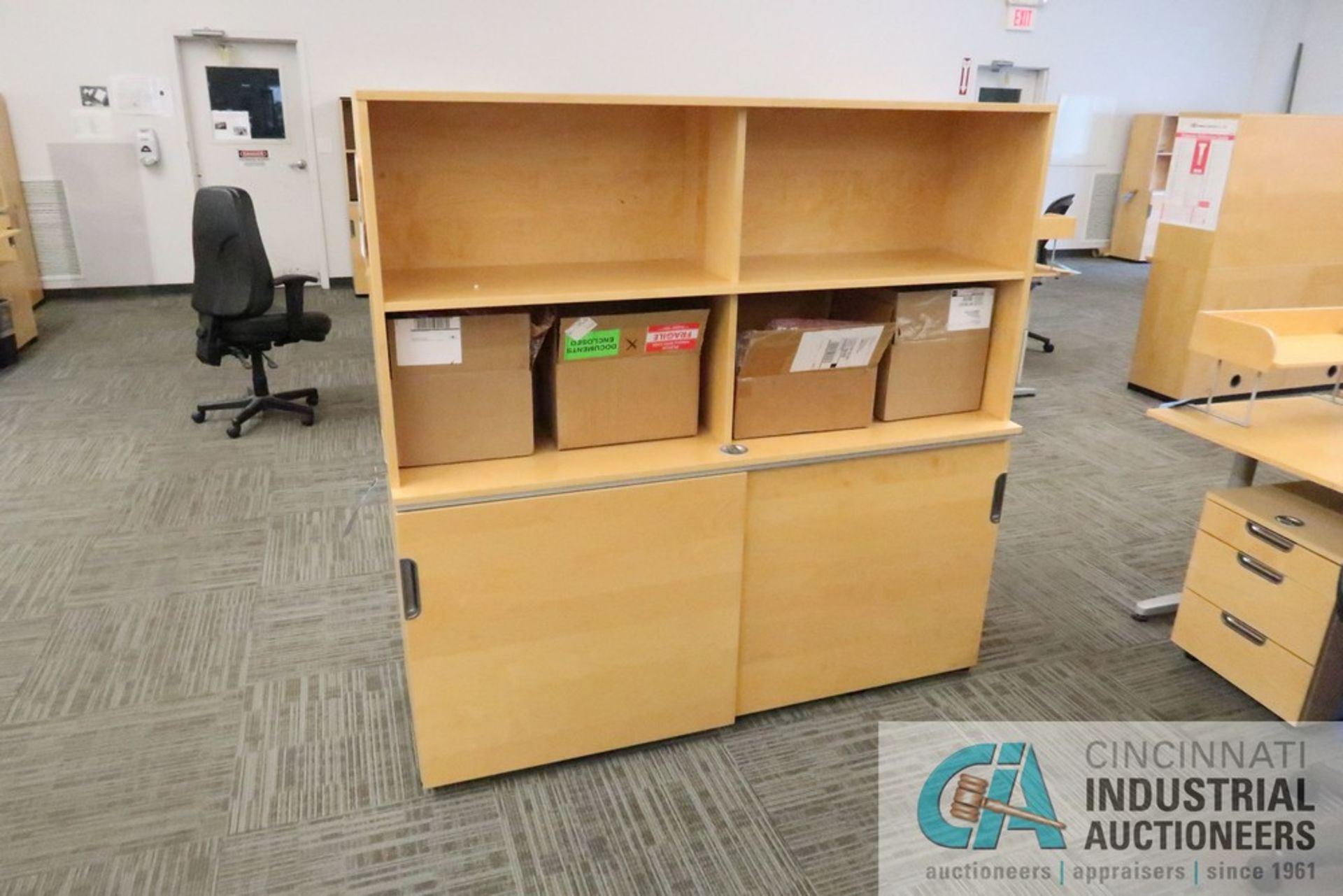 79" X 86" X 24" GALANT L-SHAPED DESKT, (1) 3-DRAWER CABINET, (1) BOOKCASE WITH LOWER STORAGE, (1) - Image 5 of 5