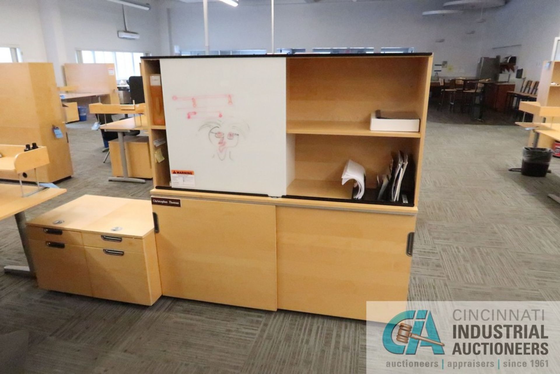 79" X 86" X 24" GALANT L-SHAPED DESK, (1) 3-DRAWER CABINET, (2) 2-DOOR CABINETS, (1) BOOKCASE WITH - Image 6 of 6