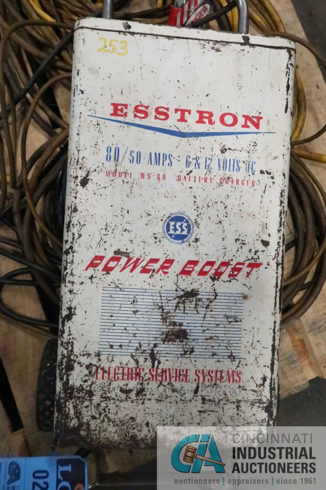 (LOT) 80/50 AMP ESSTRON BATTERY CHARGER AND ELECTRIC CORDS - Image 2 of 2