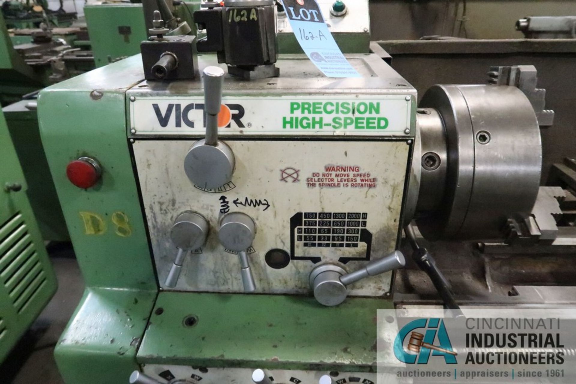 16" X 40" VICTOR MODEL 1640B PRECISION HIGH SPEED LATHE, 10" 3-JAW CHUCK, STEADY REST, TAILSTOCK, - Image 5 of 12