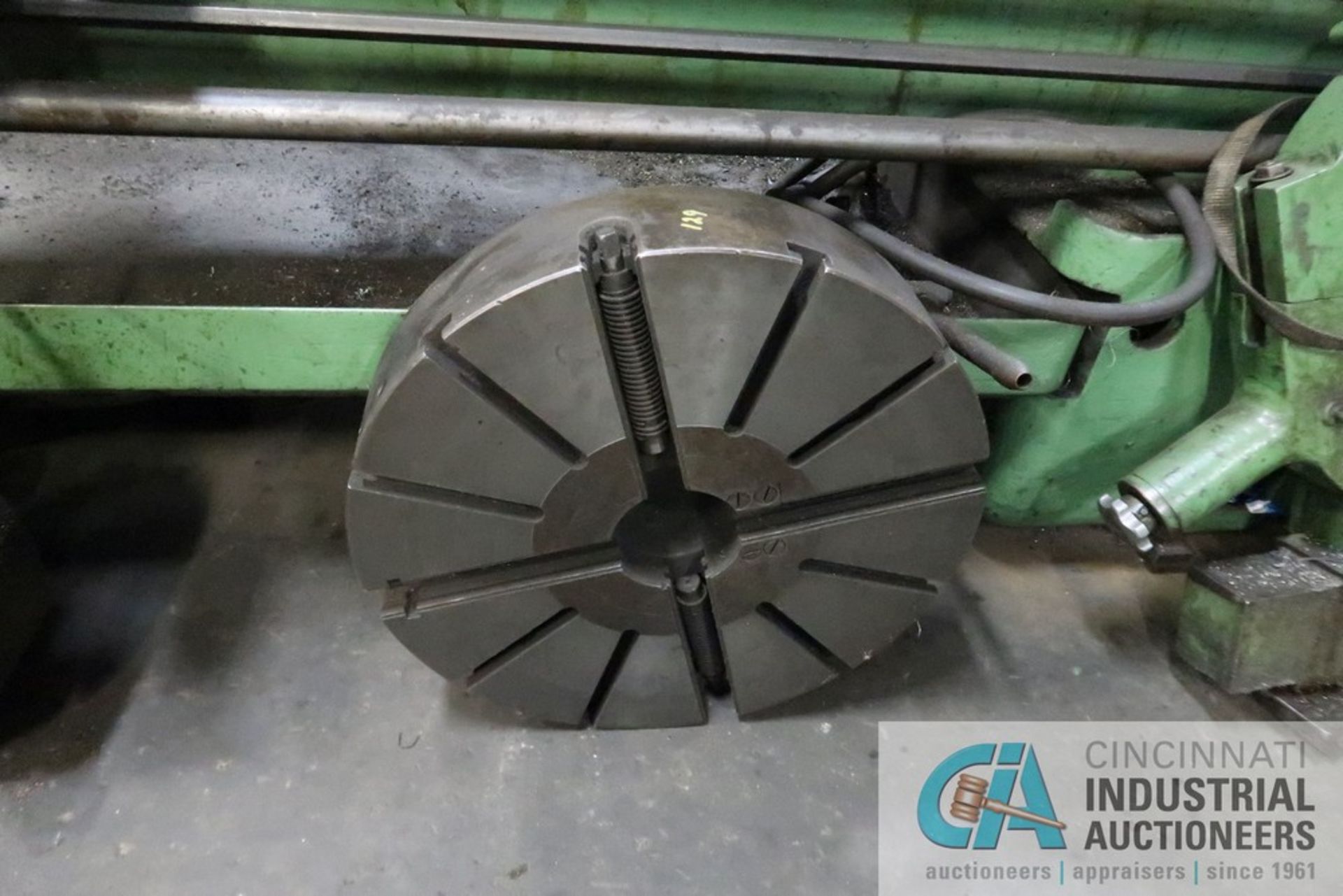 24" / 35" X 96" CLOVER GAP BED LATHE, 2-1/2" SPINDLE HOLE, 33-1/2" FACE PLATE, STEADY REST, WITH - Image 14 of 15