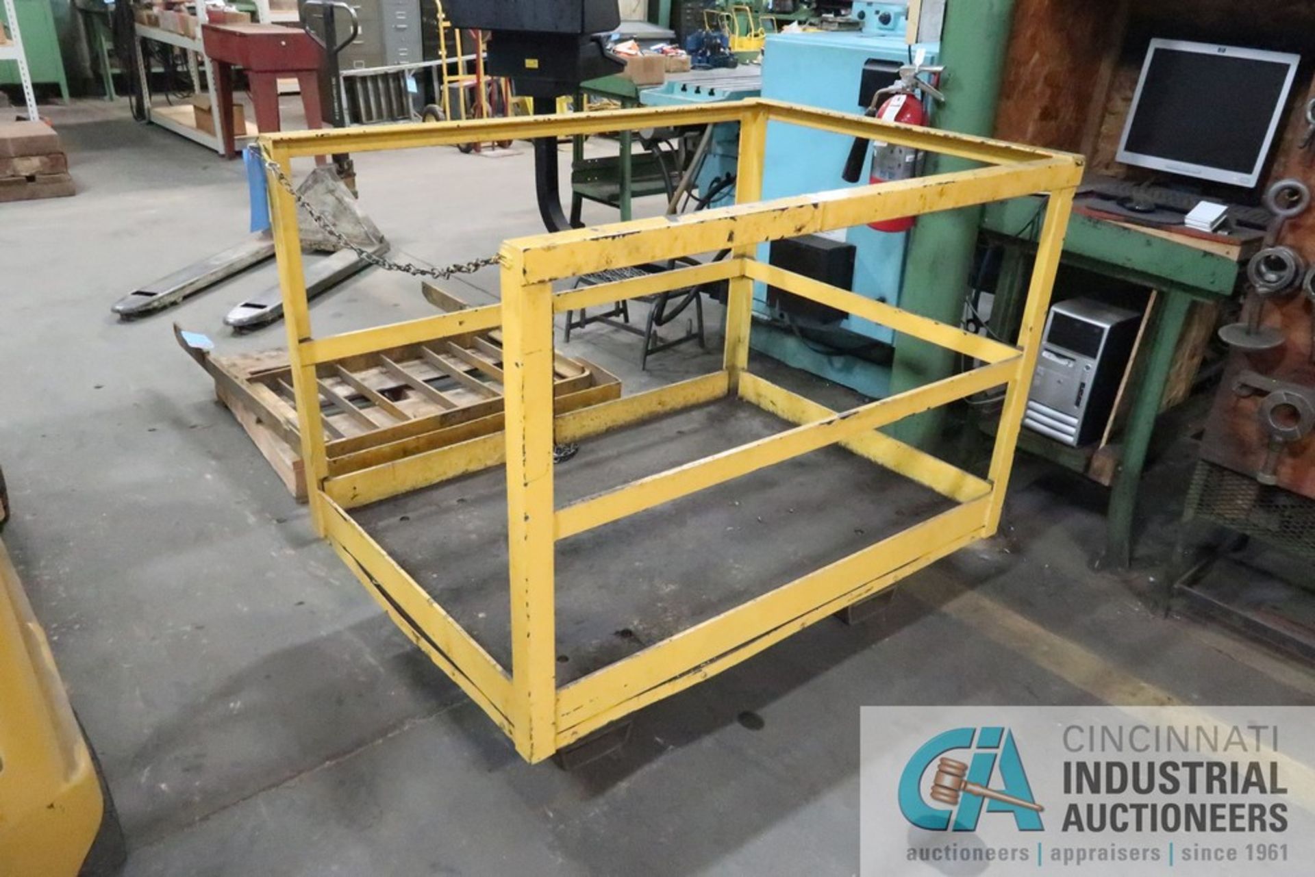 54" X 39" HEAVY DUTY STEEL LIFT TRUCK TYPE MAN BASKET - Image 2 of 2