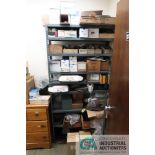 CONTENTS OF STORAGE ROOM - MISCELLANEOUS MACHINE TOOLING, PERISHABLES, ABRASIVES, OFFICE SUPPLIES,