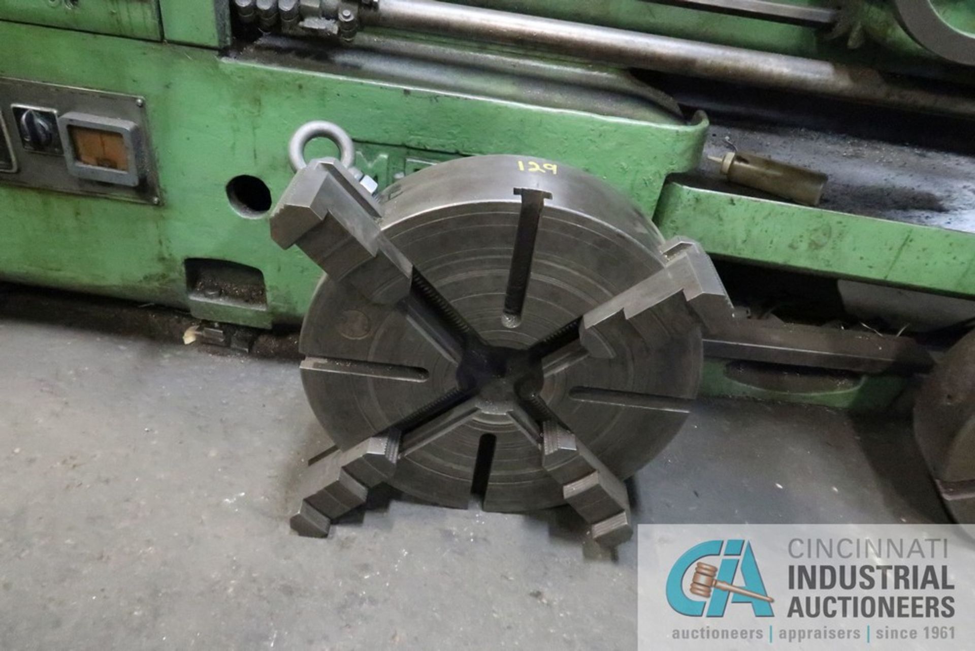 24" / 35" X 96" CLOVER GAP BED LATHE, 2-1/2" SPINDLE HOLE, 33-1/2" FACE PLATE, STEADY REST, WITH - Image 12 of 15