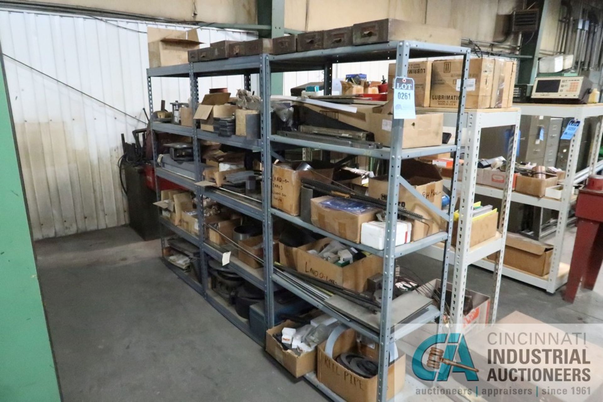 36" X 18" X 72" STEEL SHELVES WITH MISCELLANEOUS MACHINE PARTS, TOOLING, FIXTURES