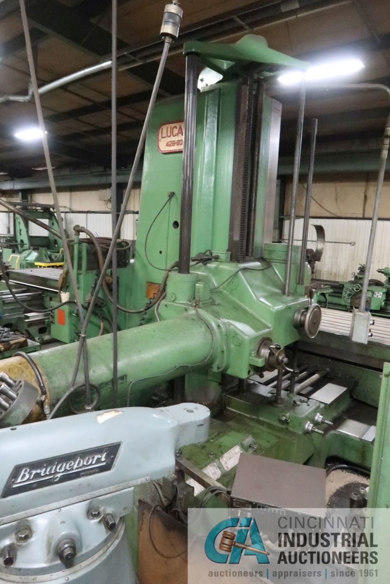 4' LUCAS MODEL 42B-60 HORIZONTAL BORING MILL; S/N 402-B1401, 48" X 74" TABLE, QUALITY 800 DRO, MORSE - Image 3 of 16