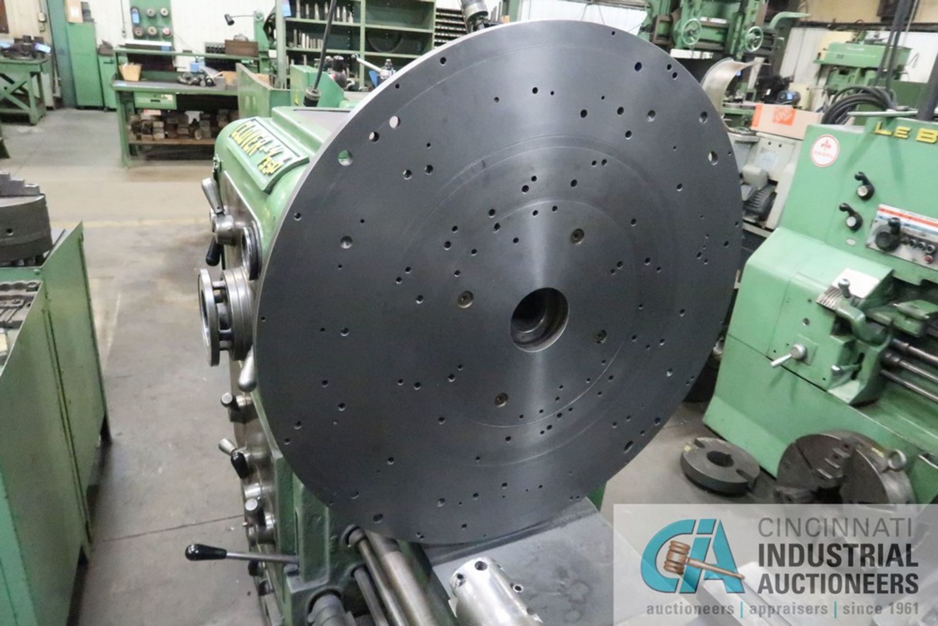 24" / 35" X 96" CLOVER GAP BED LATHE, 2-1/2" SPINDLE HOLE, 33-1/2" FACE PLATE, STEADY REST, WITH - Image 8 of 15