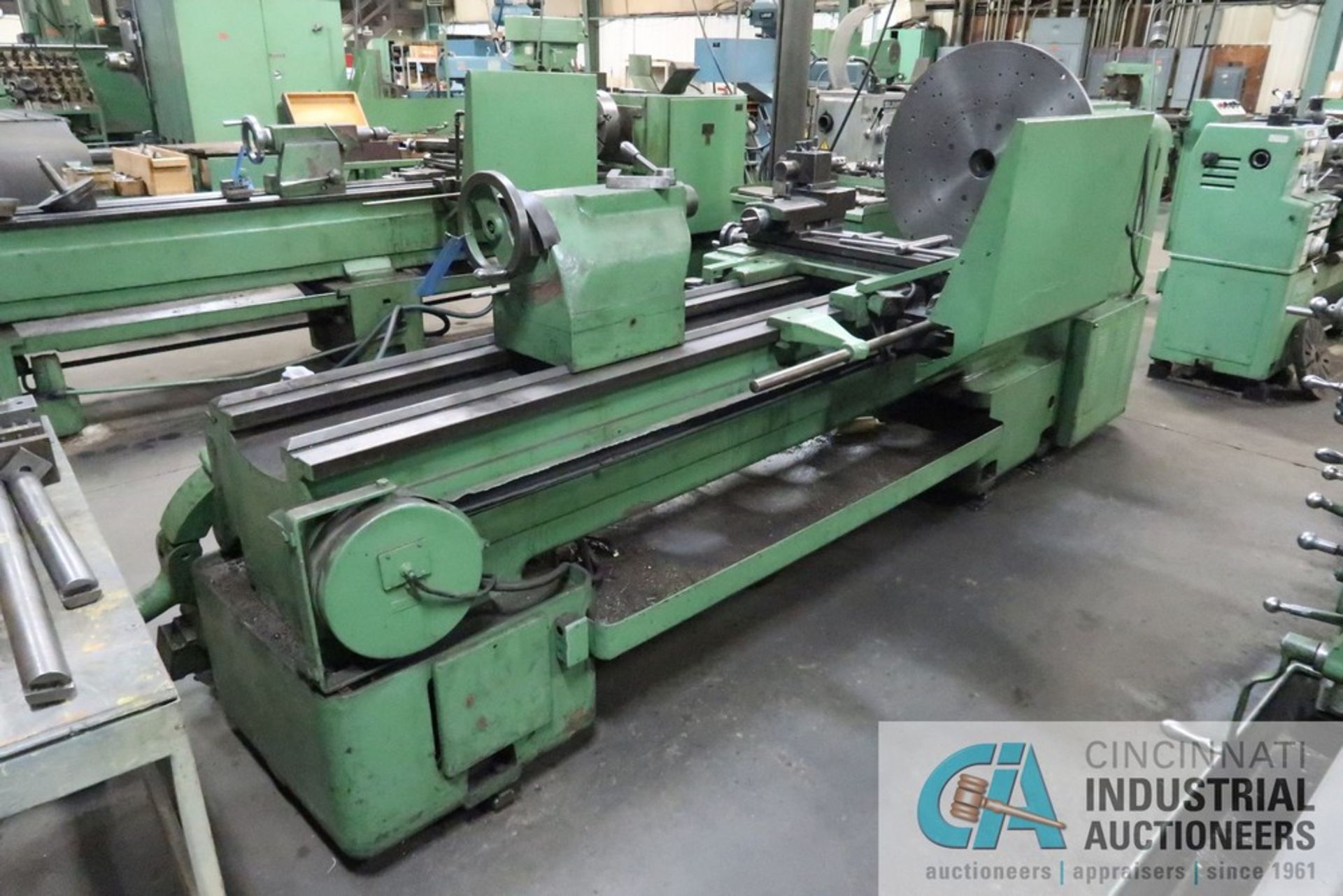 24" / 35" X 96" CLOVER GAP BED LATHE, 2-1/2" SPINDLE HOLE, 33-1/2" FACE PLATE, STEADY REST, WITH - Image 4 of 15