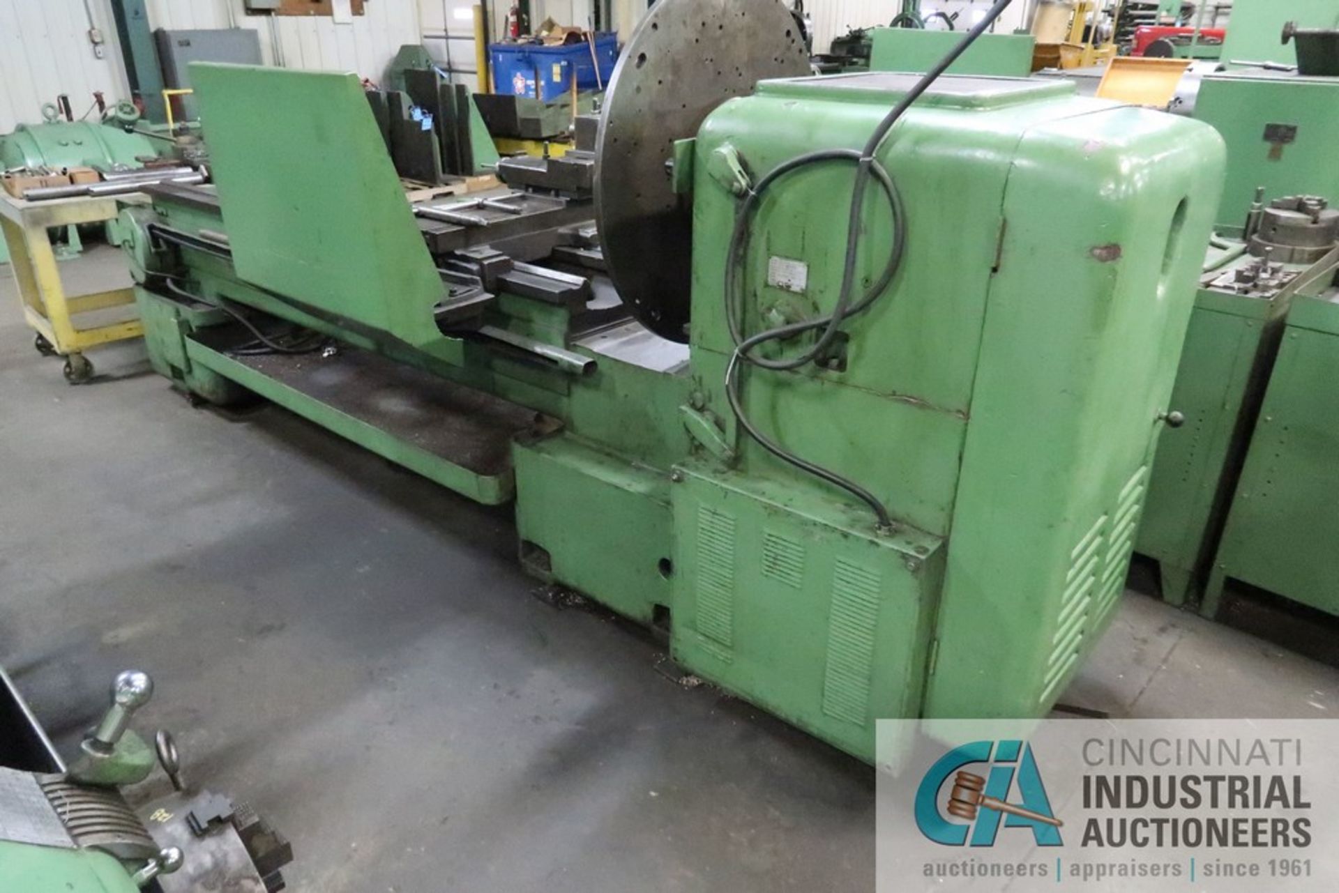 24" / 35" X 96" CLOVER GAP BED LATHE, 2-1/2" SPINDLE HOLE, 33-1/2" FACE PLATE, STEADY REST, WITH - Image 3 of 15