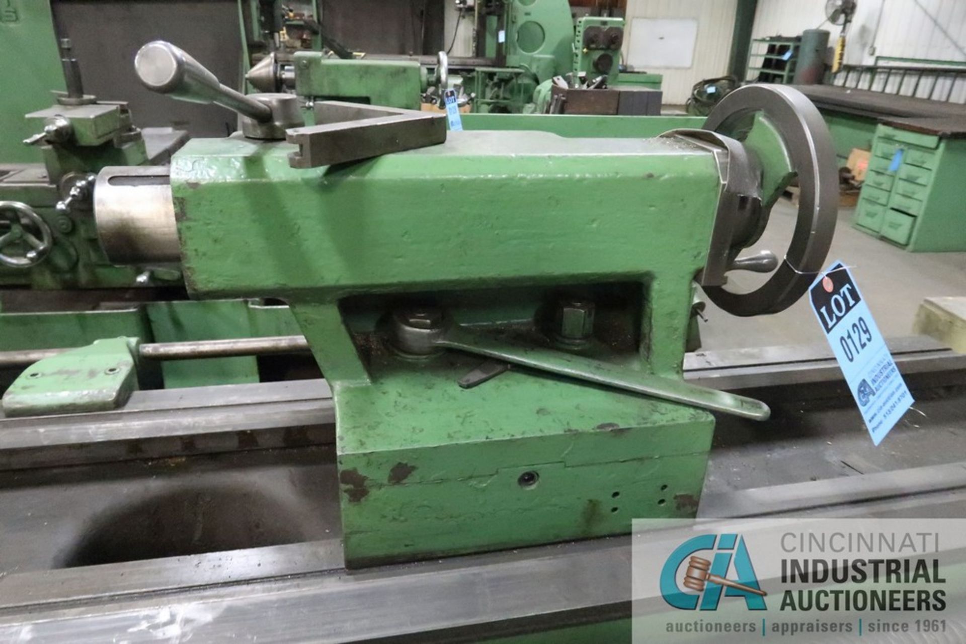 24" / 35" X 96" CLOVER GAP BED LATHE, 2-1/2" SPINDLE HOLE, 33-1/2" FACE PLATE, STEADY REST, WITH - Image 11 of 15