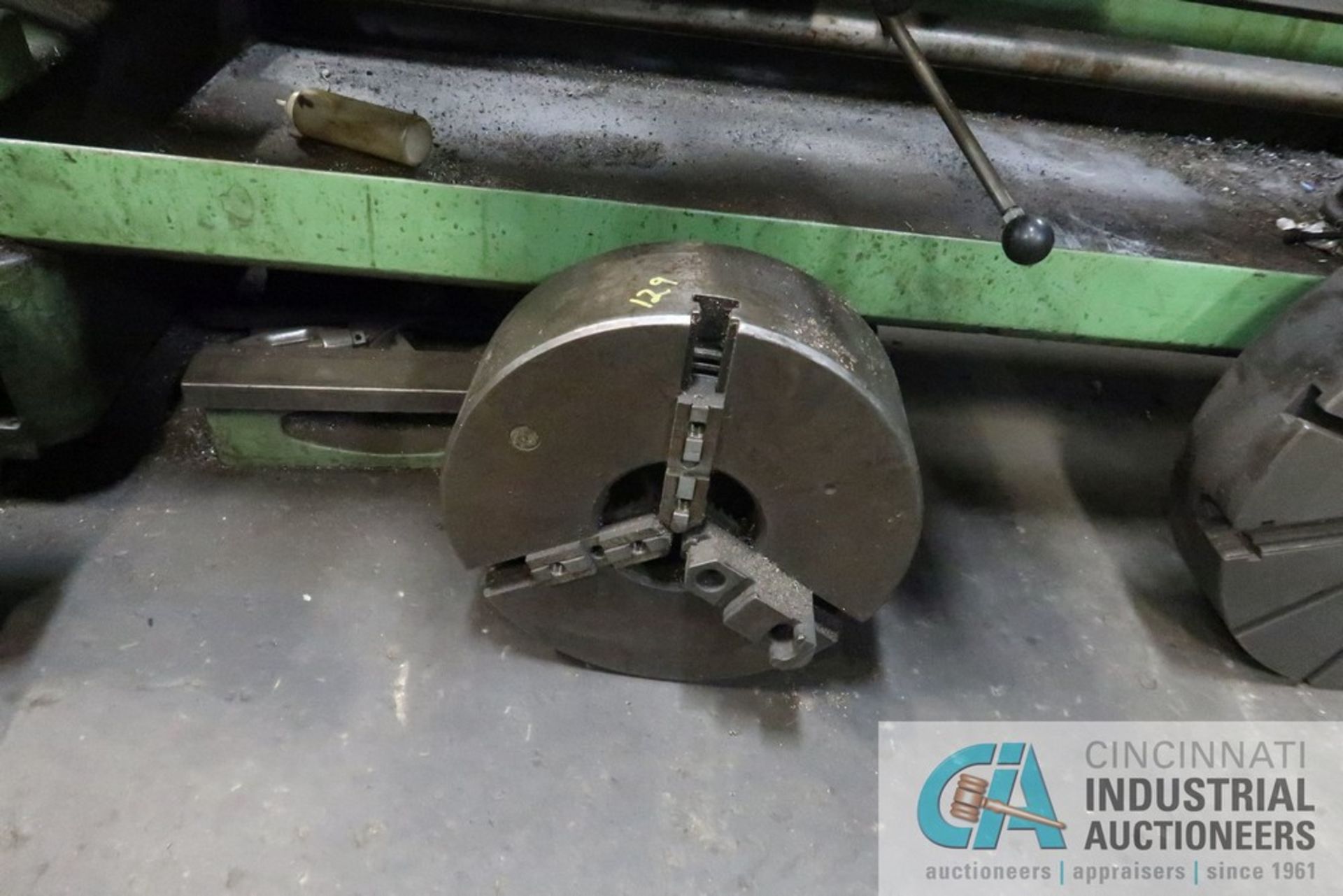 24" / 35" X 96" CLOVER GAP BED LATHE, 2-1/2" SPINDLE HOLE, 33-1/2" FACE PLATE, STEADY REST, WITH - Image 13 of 15