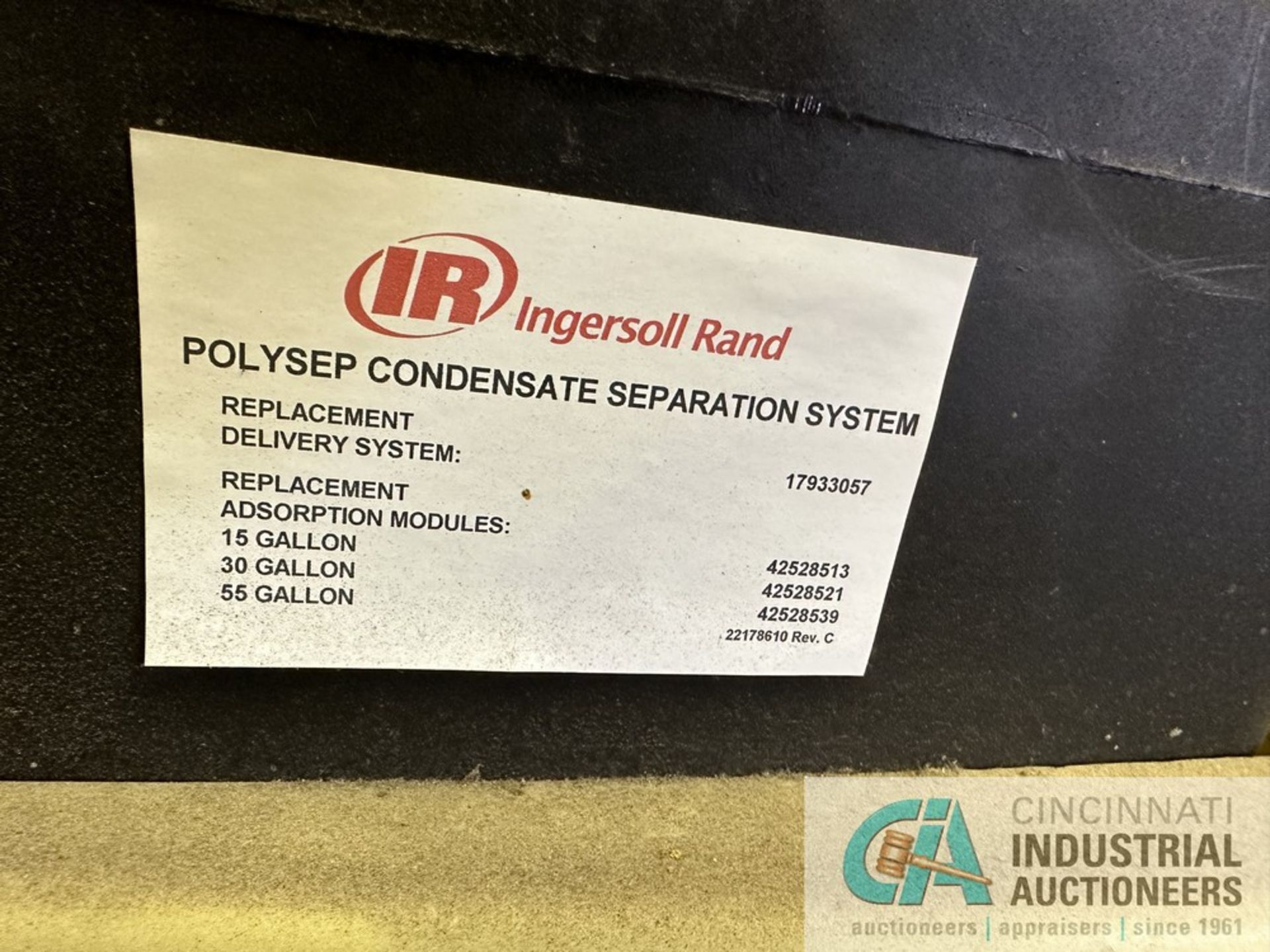 INGERSOLL RAND POLYSED CONDENSATE SEPERATION TANK - Located in air compressor room - Image 2 of 4