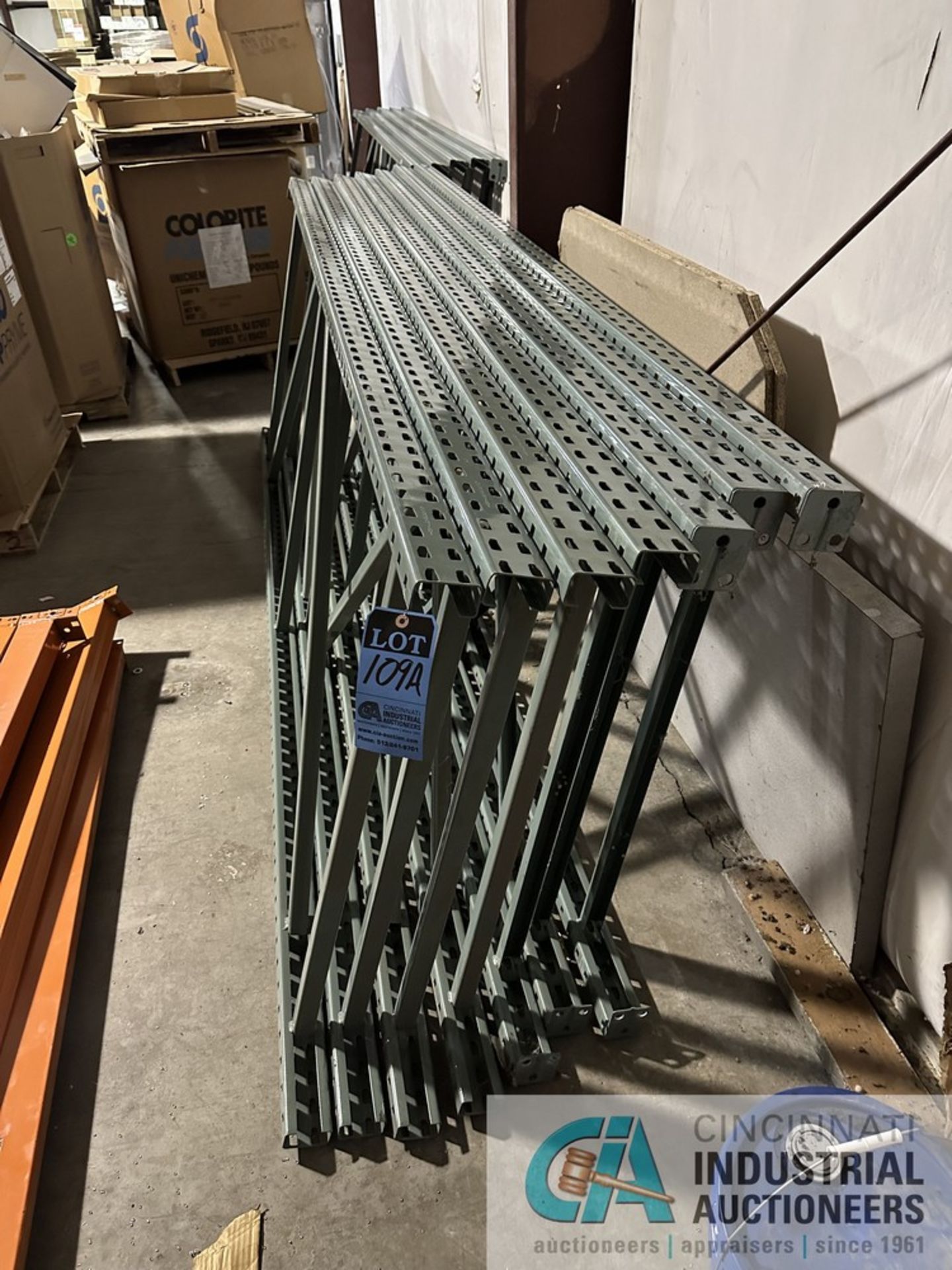 (LOT) SMALL GROUP OF LATE MODEL INTERACK PALLET RACK; (12) 42" X 10' MODEL 30 UPRIGHTS, (20) 3.5" - Image 7 of 9