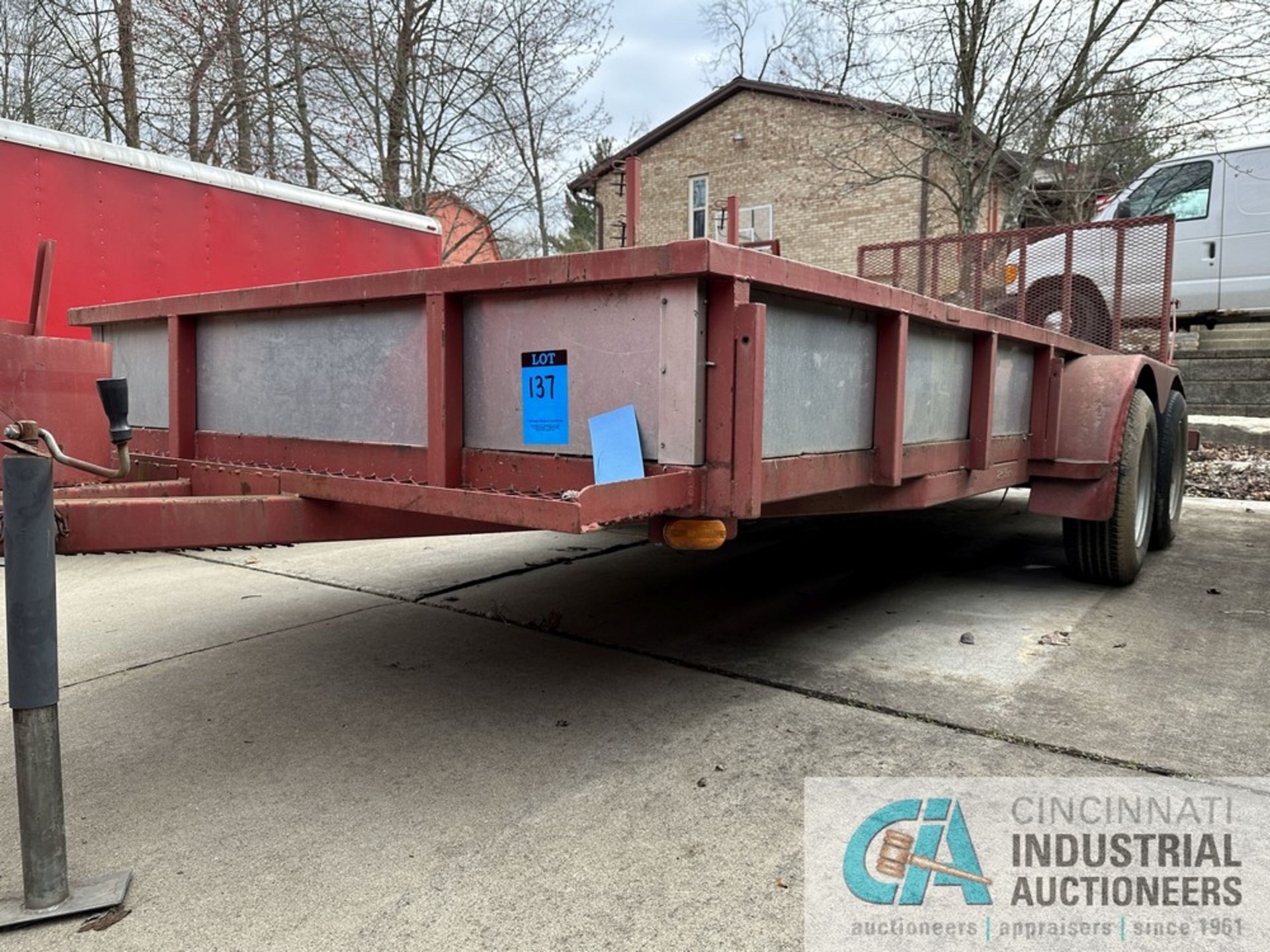 80" WIDE X 16'8" LONG MFG UNKNOWN DUAL AXLE TRAILER VIN # N/A WITH LAY DOWN RAMP *SPECIAL NOTICE - Image 10 of 10