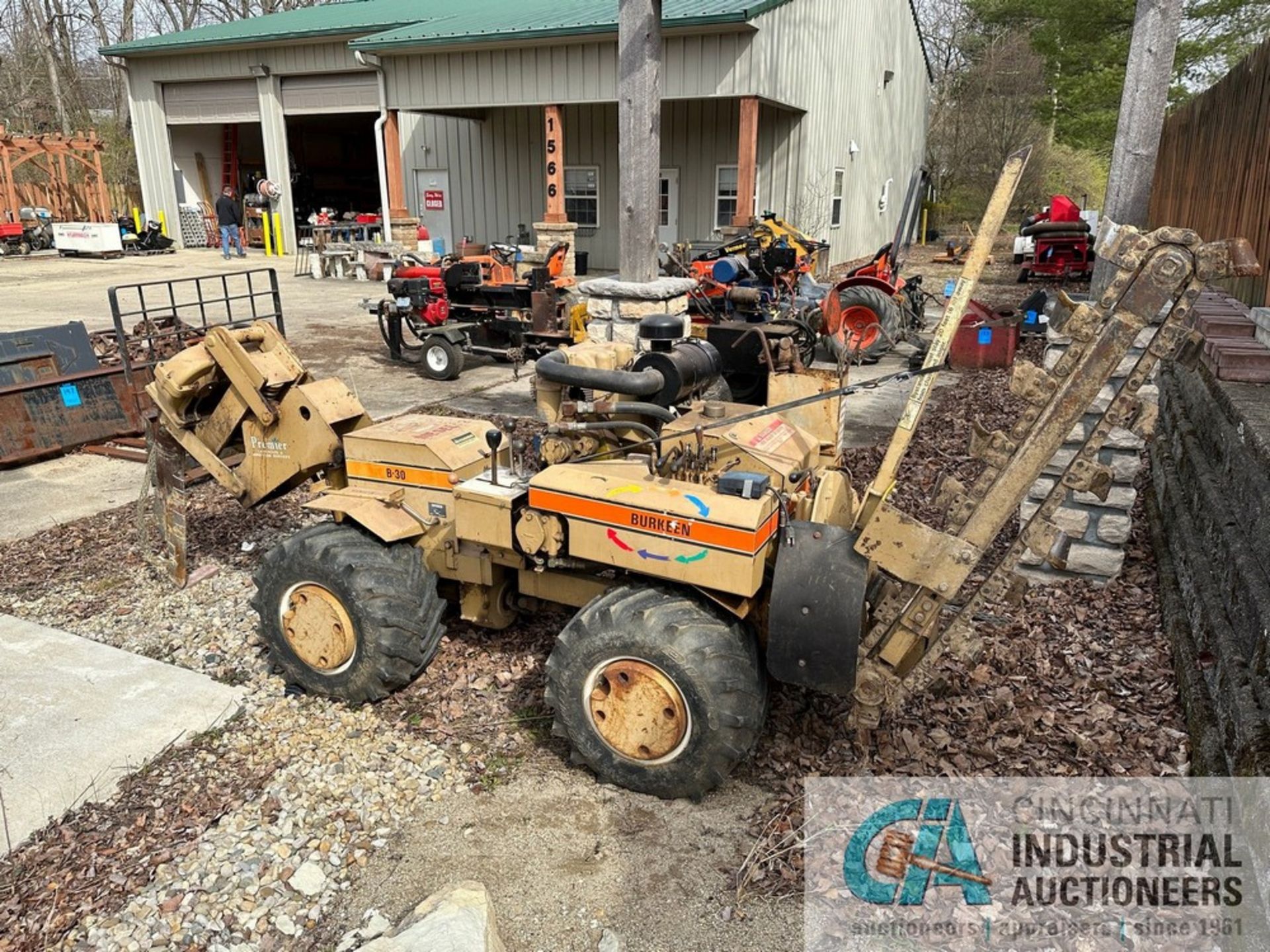 BURKEEN MODEL B-30 DIESEL POWER TRENCHER WITH CABLE PLOW S/N B30-1386, HATZ DIESEL ENGINE - Image 12 of 19