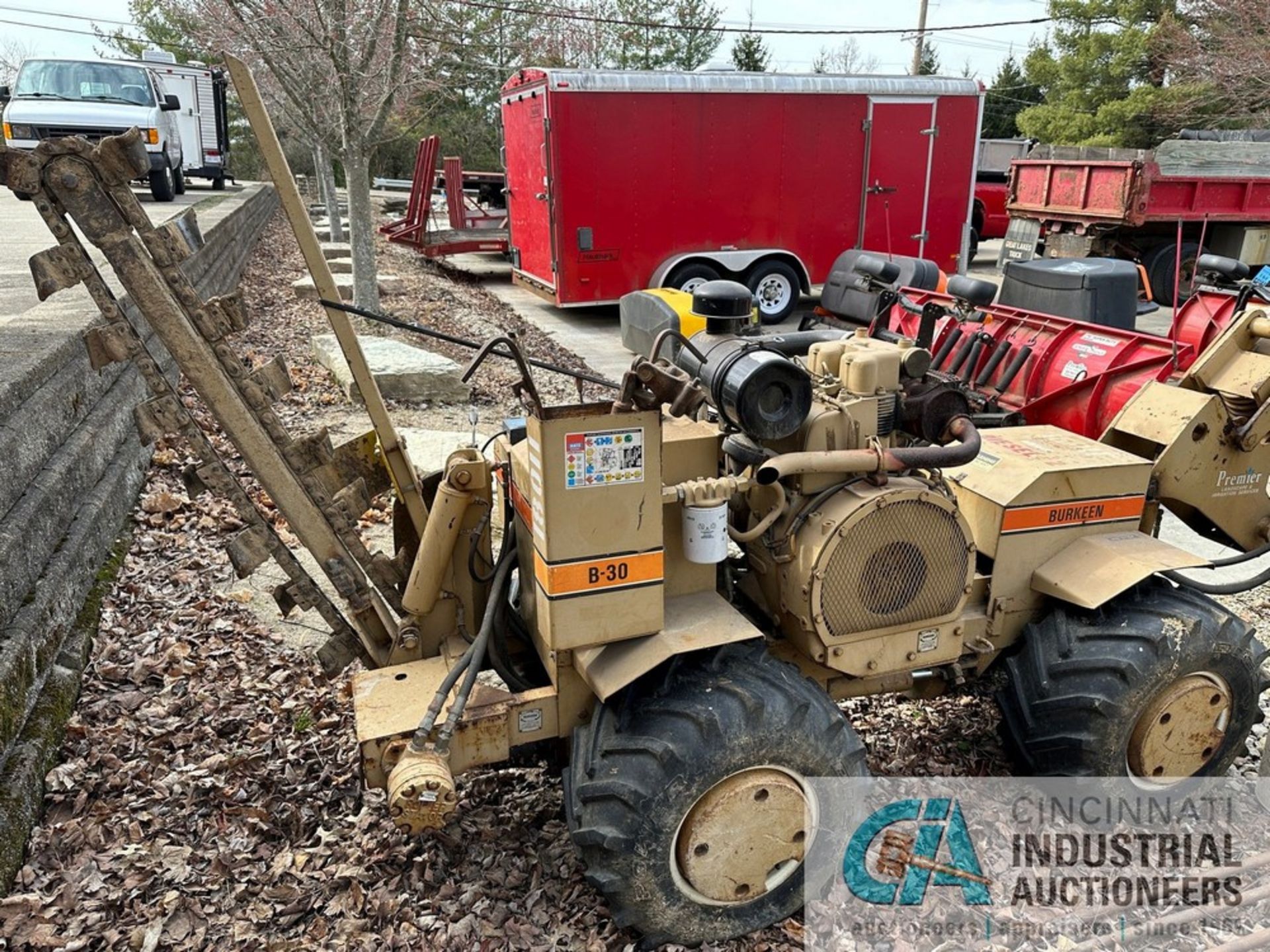 BURKEEN MODEL B-30 DIESEL POWER TRENCHER WITH CABLE PLOW S/N B30-1386, HATZ DIESEL ENGINE - Image 8 of 19