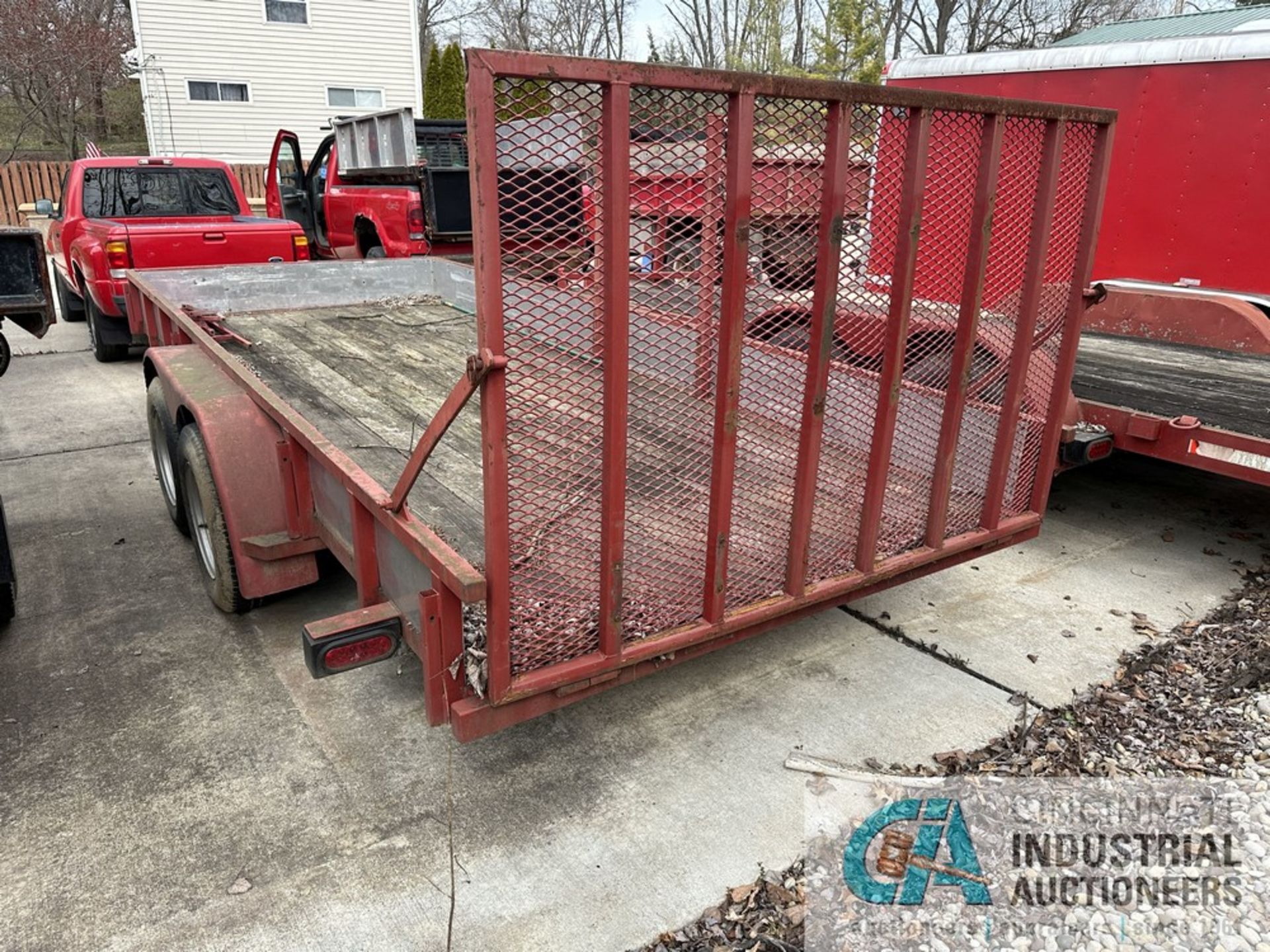 80" WIDE X 16'8" LONG MFG UNKNOWN DUAL AXLE TRAILER VIN # N/A WITH LAY DOWN RAMP *SPECIAL NOTICE - Image 8 of 10