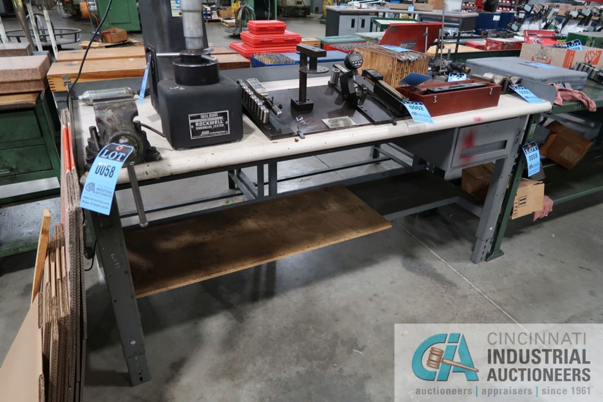 72" X 30" STEEL BENCH WITH 3-1/2" WILTON BENCH VISE