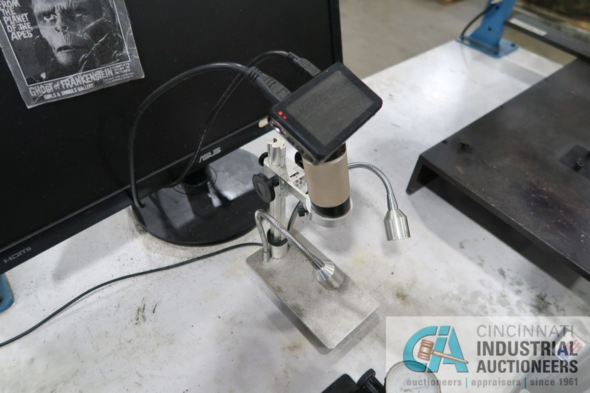 SHOP TABLE WITH SCOPE, (2) CONCENTRICITY TESTERS, PROTRUSION HEAD HEIGHT GAGE - Image 3 of 5
