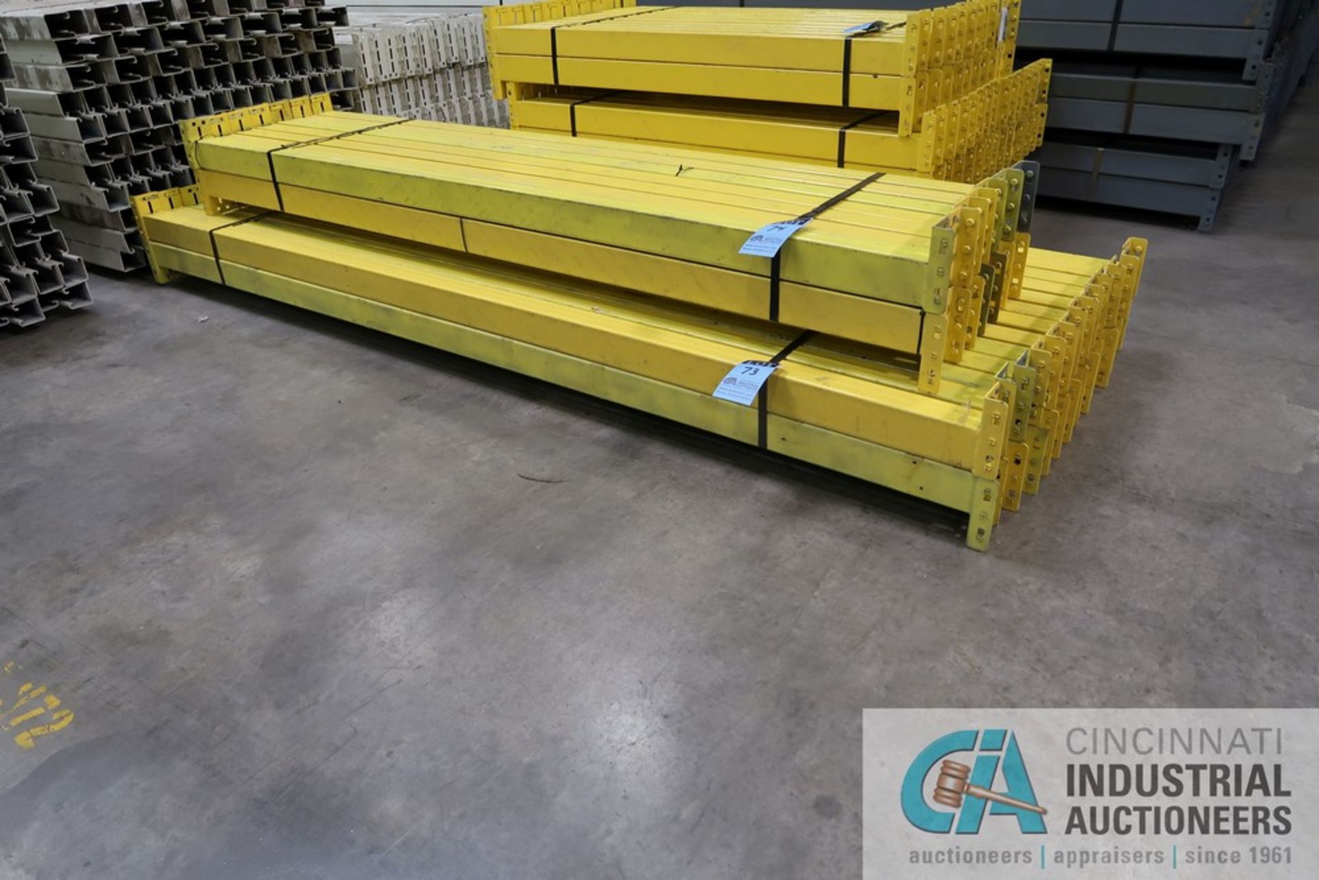 110" X 3.5" TEARDROP PALLET RACK BEAMS - Bid price is per unit multiplied by the quantity **For