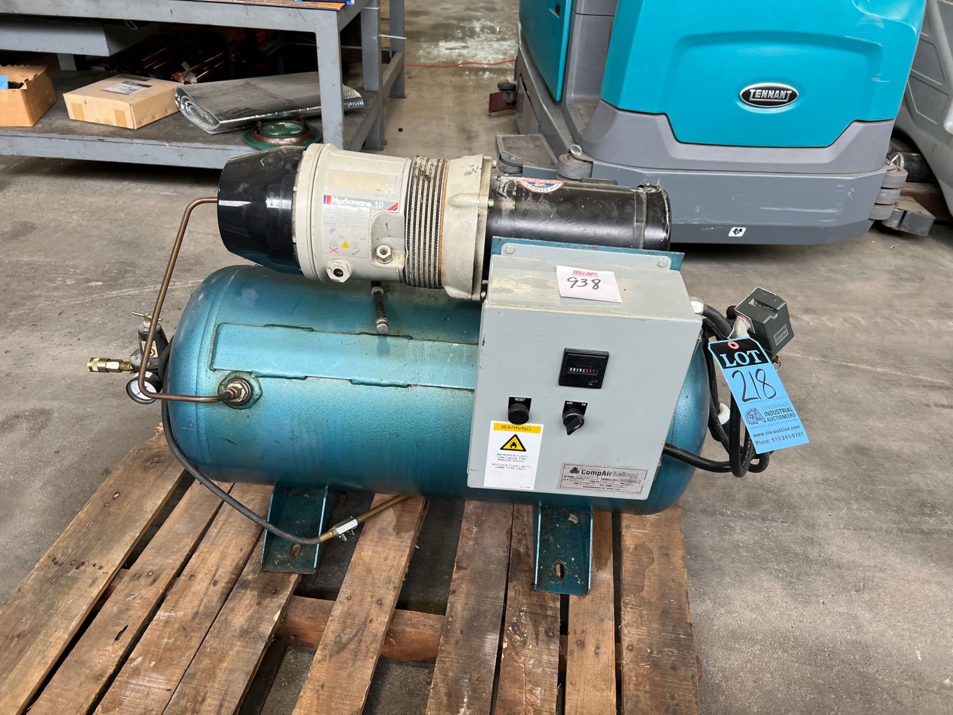 2 HP COMPAIR MODEL 10 PURS HYDROVANE ROTARY VAN TANK MOUNTED COMPRESSOR, 230 VOLT, 1-PHASE - Image 2 of 6
