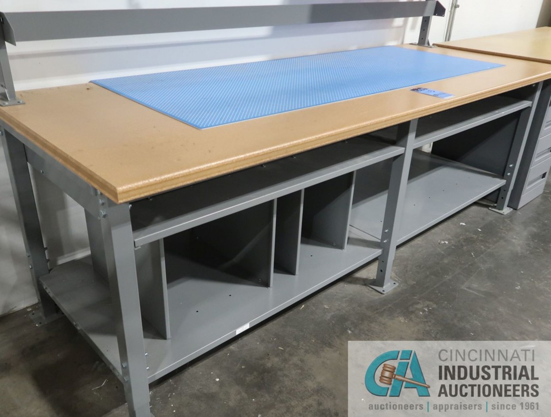 36" X 96" X 34" HIGH ULINE STEEL FRAME WOOD TOP SHIPPING STATION - Image 2 of 3