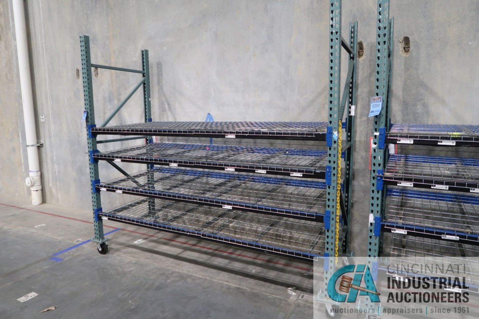 SECTION 108" LONG X 42" WIDE X 96" PORTABLE TEARDROP STYLE PALLET RACK WITH (2) 42" X 96" - Image 3 of 3