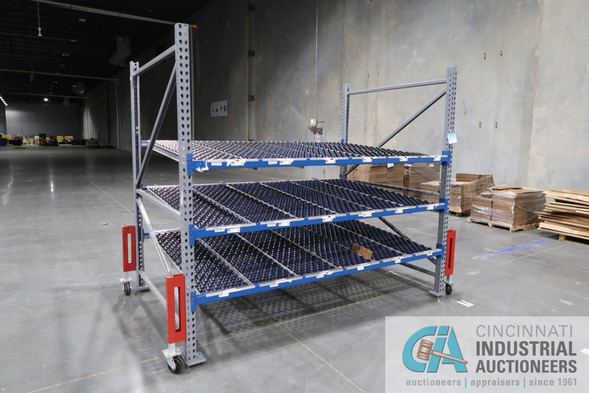 SECTION 108" LONG X 72" WIDE X 96" HIGH PORTABLE TEARDROP STYLE FLOW RACK INCLUDING (2) 72" X 96" - Image 4 of 4