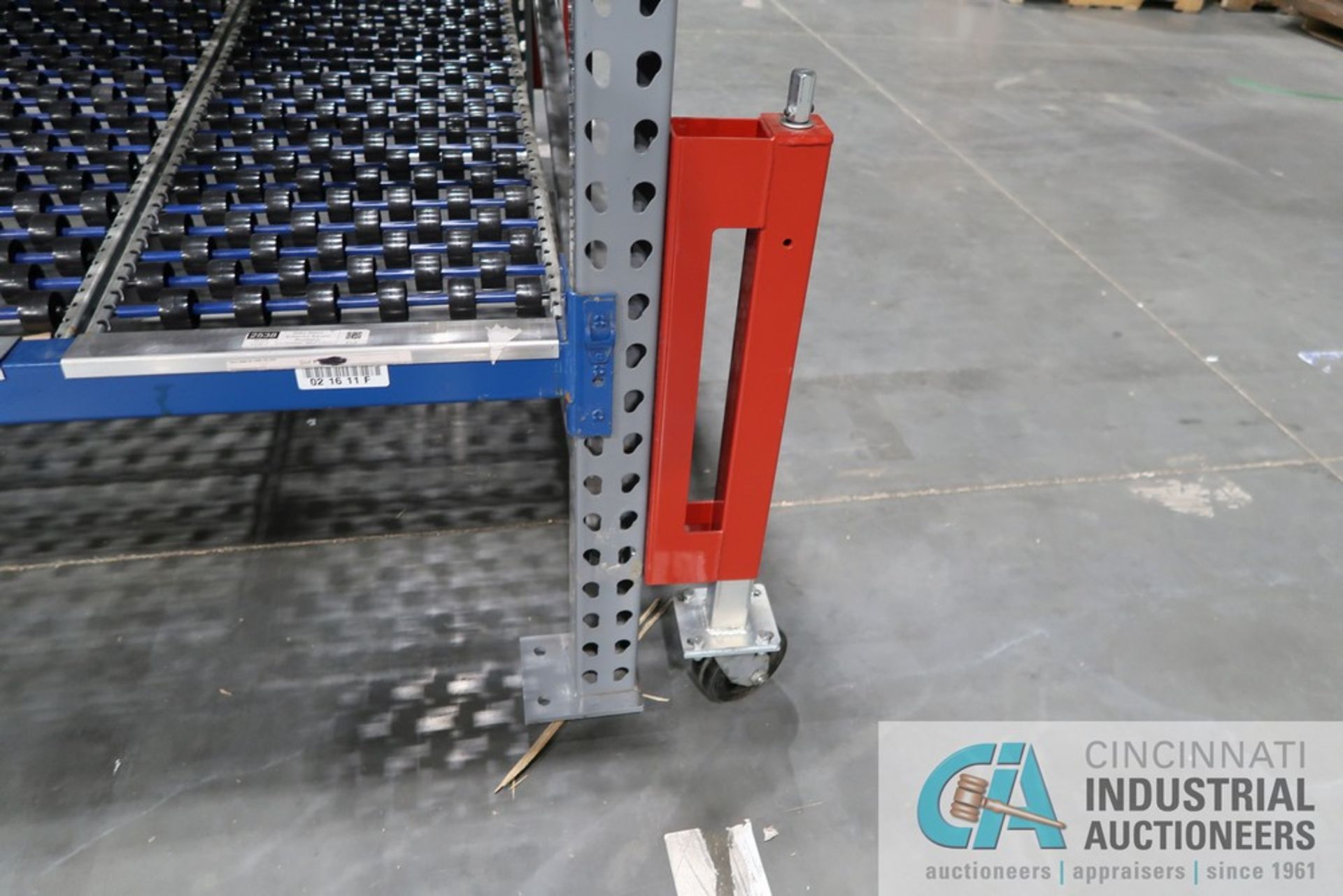 SECTION 108" LONG X 72" WIDE X 96" HIGH PORTABLE TEARDROP STYLE FLOW RACK INCLUDING (2) 72" X 96" - Image 3 of 4