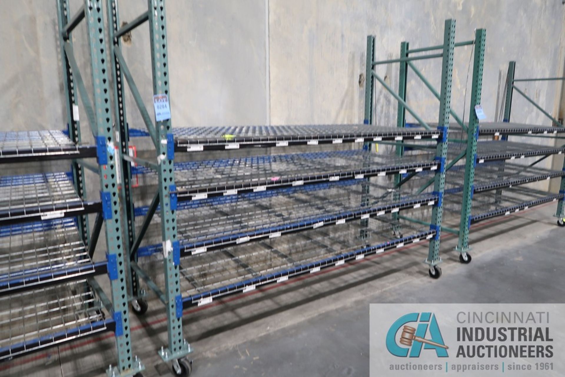 SECTION 108" LONG X 42" WIDE X 96" PORTABLE TEARDROP STYLE PALLET RACK WITH (2) 42" X 96"