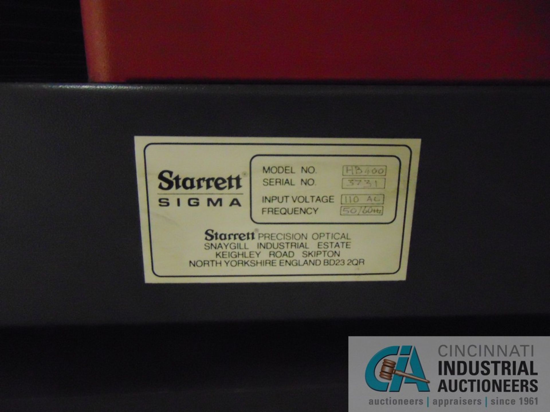 14" STARRETT MODEL HB400 OPTICAL COMPARATOR W/ QUADRA-CHEK 2000 DRO; S/N 3731 - Image 5 of 6