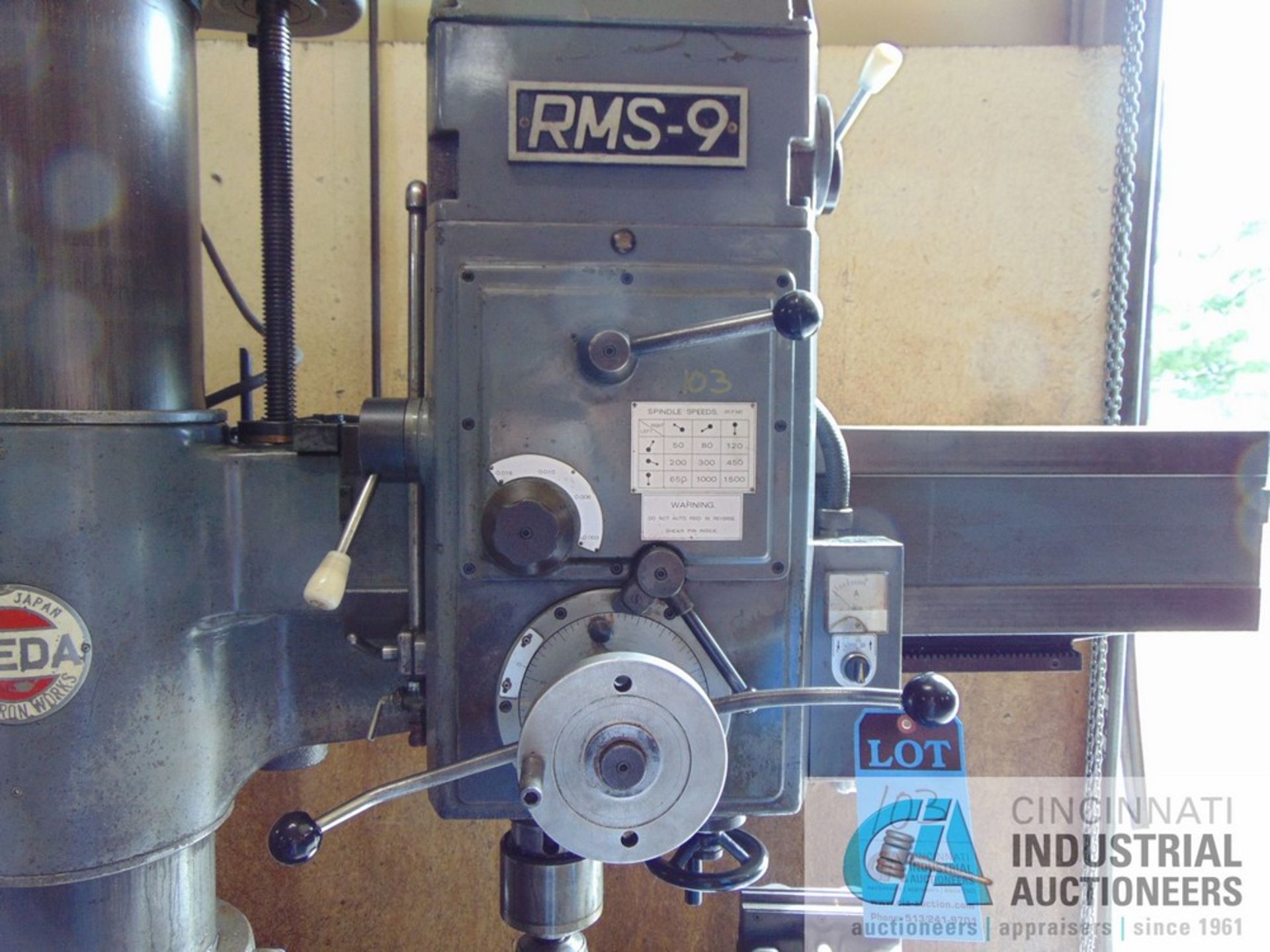 3' ARM X 9" COL. IKEDA RMS-9 RADIAL ARM DRILL; S/N 78380, 50 - 1,500 RPM SPINDLE, 16" X 20" X 16" - Image 3 of 3