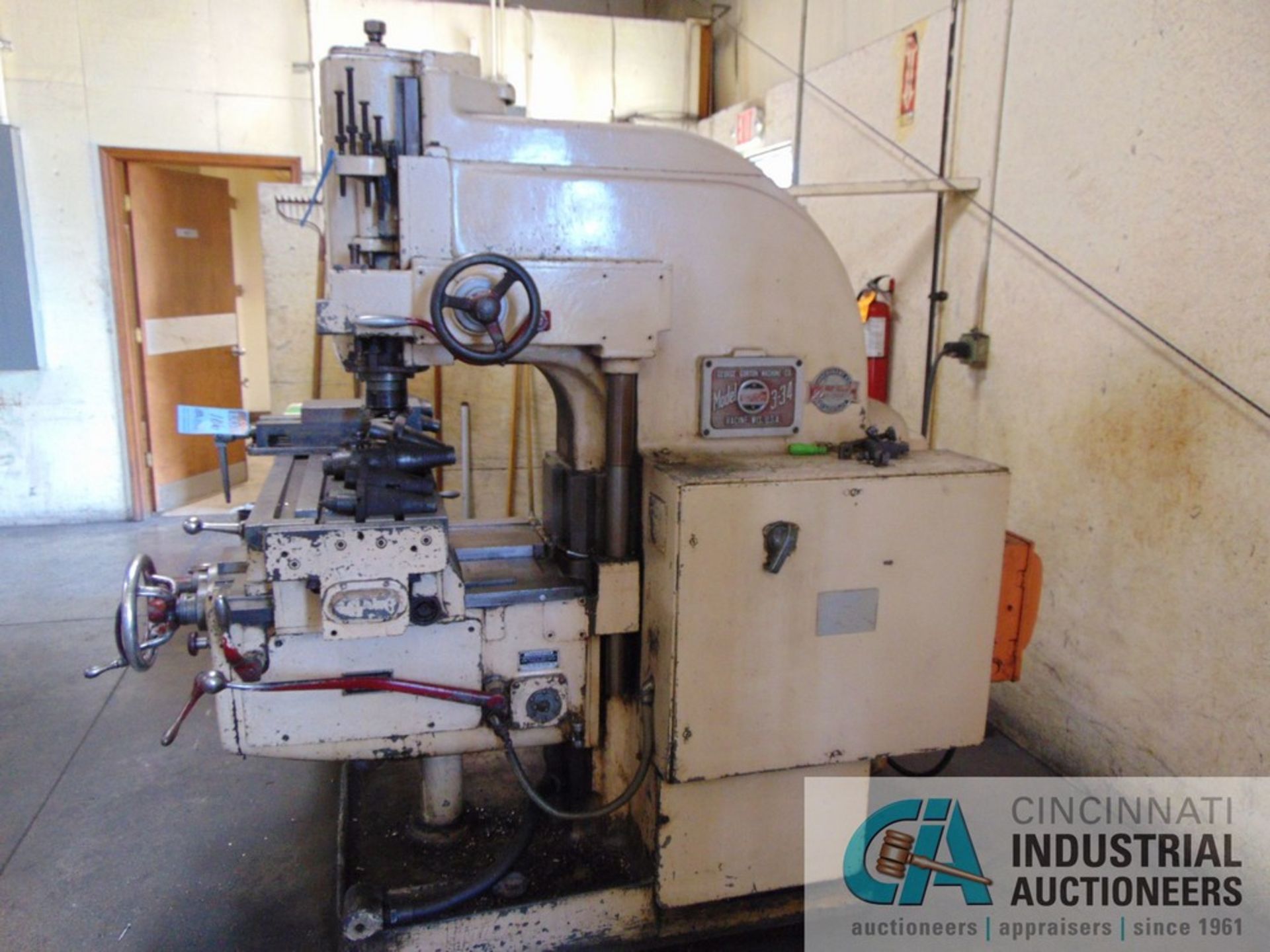 GORTON MODEL 3-34 VERTICAL MILL; S/N N/A, 14" X 62" TABLE