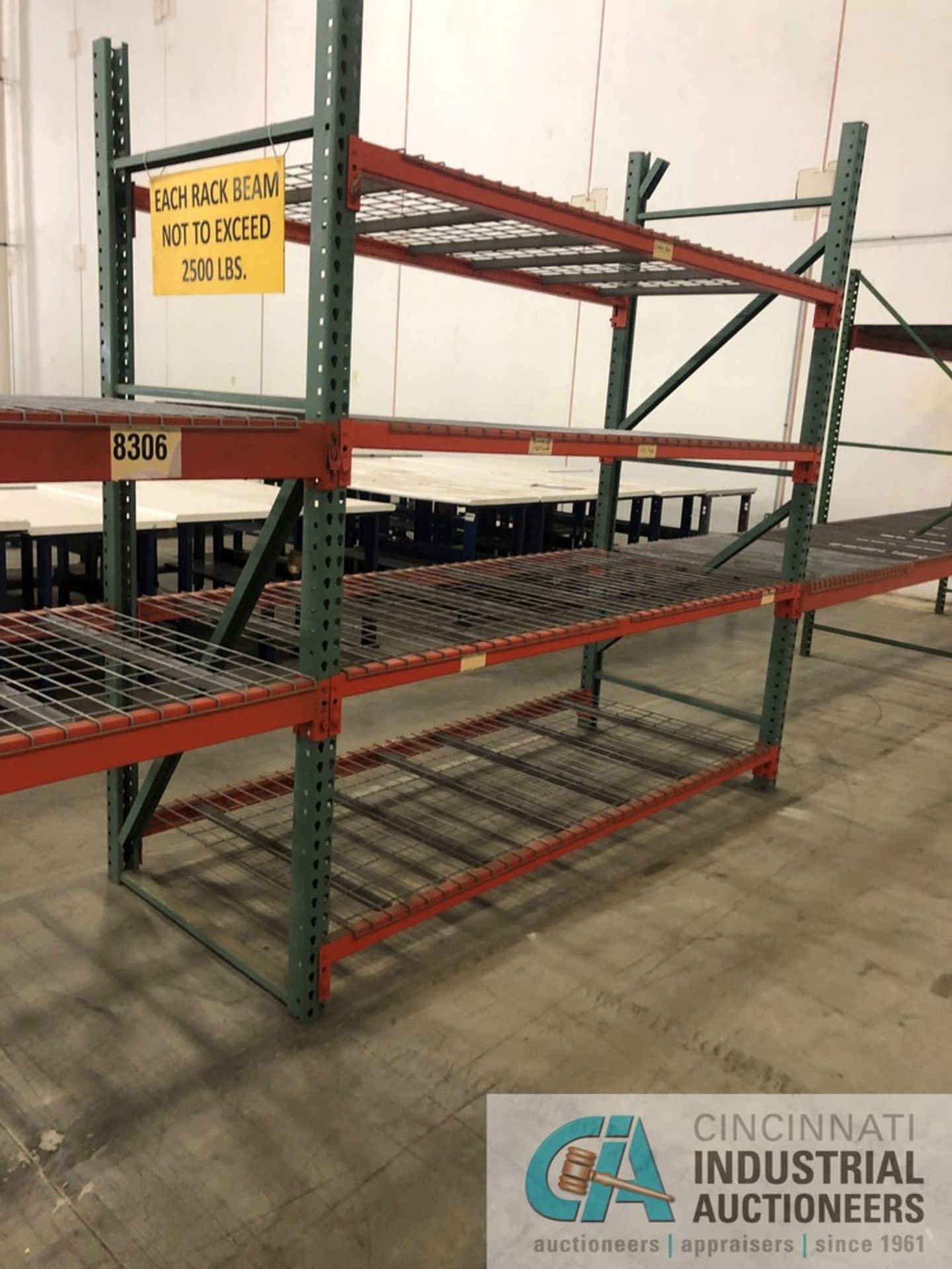SECTIONS 42" X 96" X 90" HIGH PALLET RACK (5) UPRIGHTS, (16) CROSS BEAMS, (18) 43" X 46" WIRE DECK - Image 2 of 2