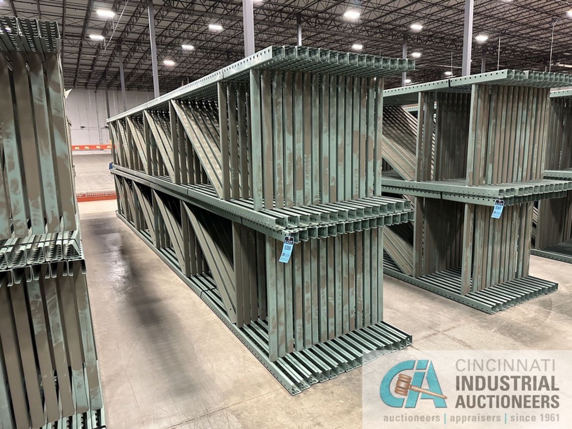 42" X 26'H TEARDROP STYLE PALLET RACK UPRIGHTS, 3" X 3" COLUMN (GREEN) - Image 10 of 12