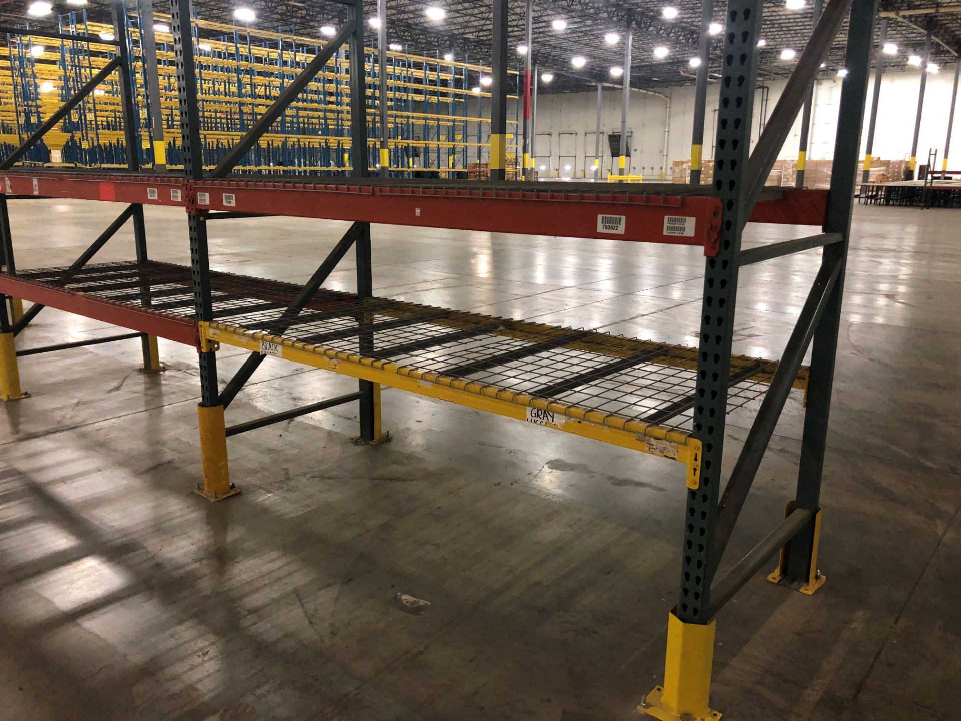 SECTIONS 42" X 96" X 15' HIGH PALLET RACK, (9) UPRIGHTS, (52) CROSS BEAMS, (52) WIRE DECKS ** - Image 2 of 5