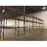 SECTIONS 42" X 96" X 15' HIGH PALLET RACK, (9) UPRIGHTS, (52) CROSS BEAMS, (52) WIRE DECKS **