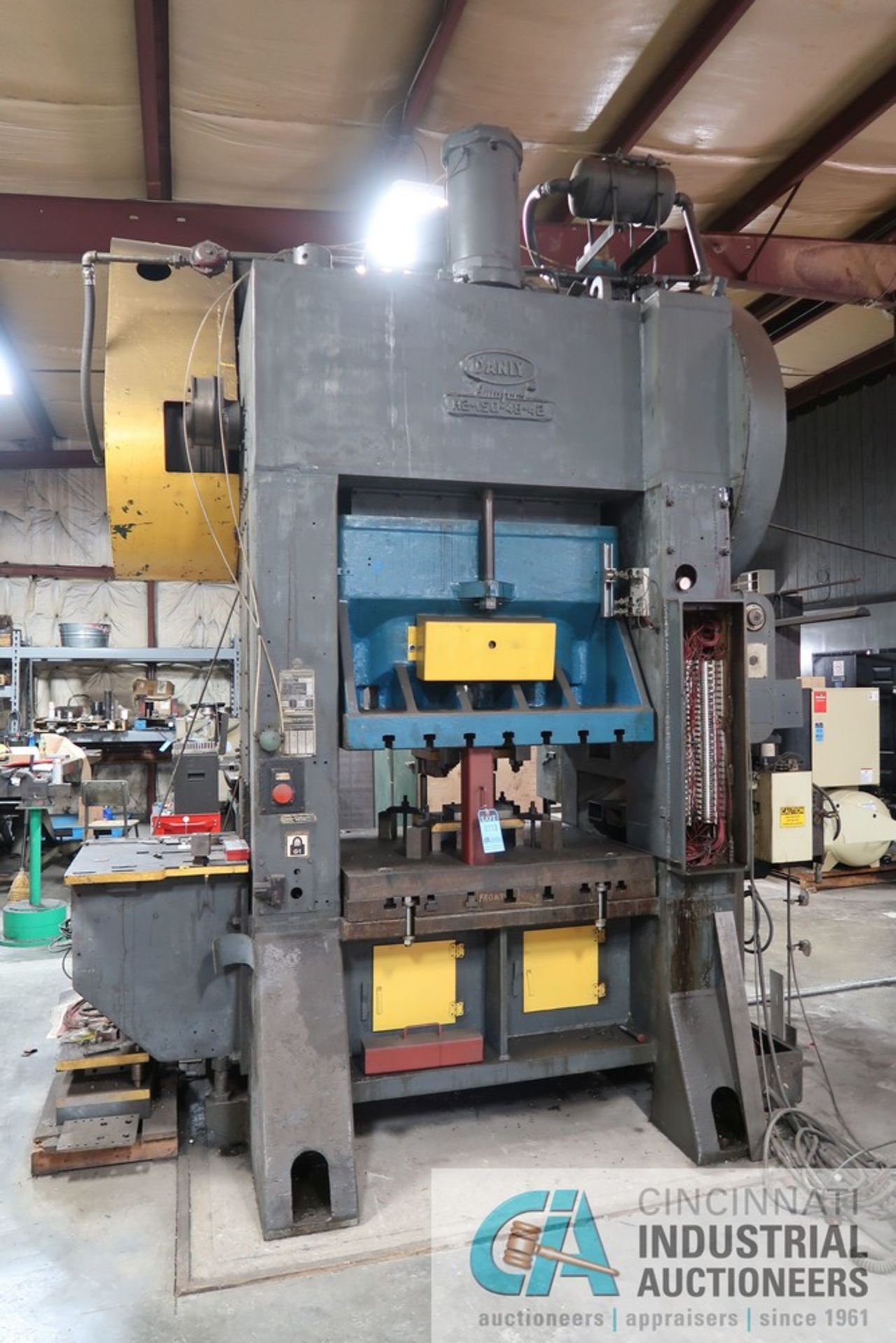 **150-TON DANLY MODEL H2-150-48-42 STRAIGHT SIDE PRESS; S/N 108901, 6" STROKE, 20" SHUT HEIGHT, 3-