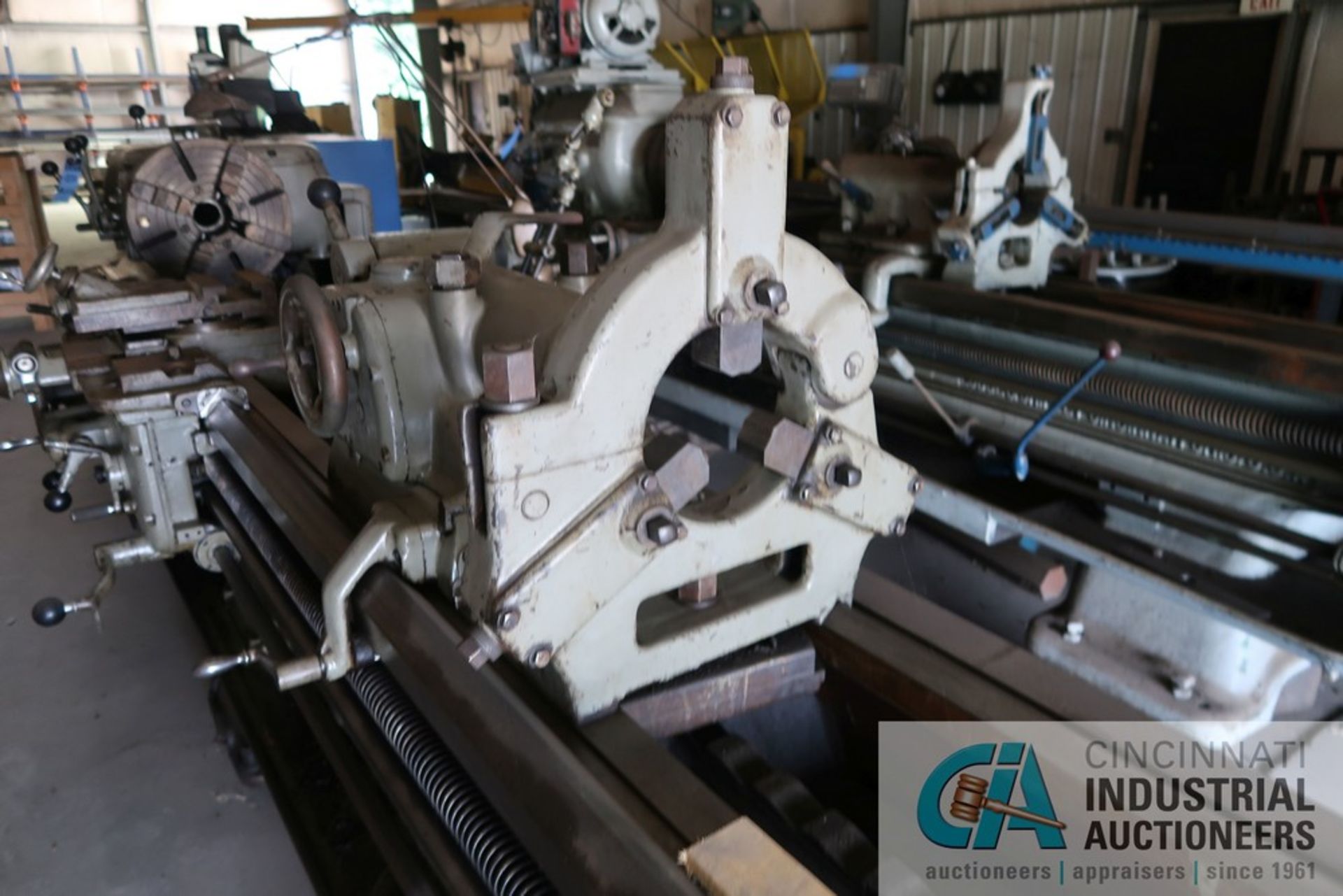 20" X 96" AXELSON ENGINE LATHE; S/N 4608, 2-1/2" SPINDLE HOLE, SPINDLE SPEED 9.5-961 RPM, 18" 4- - Image 9 of 11