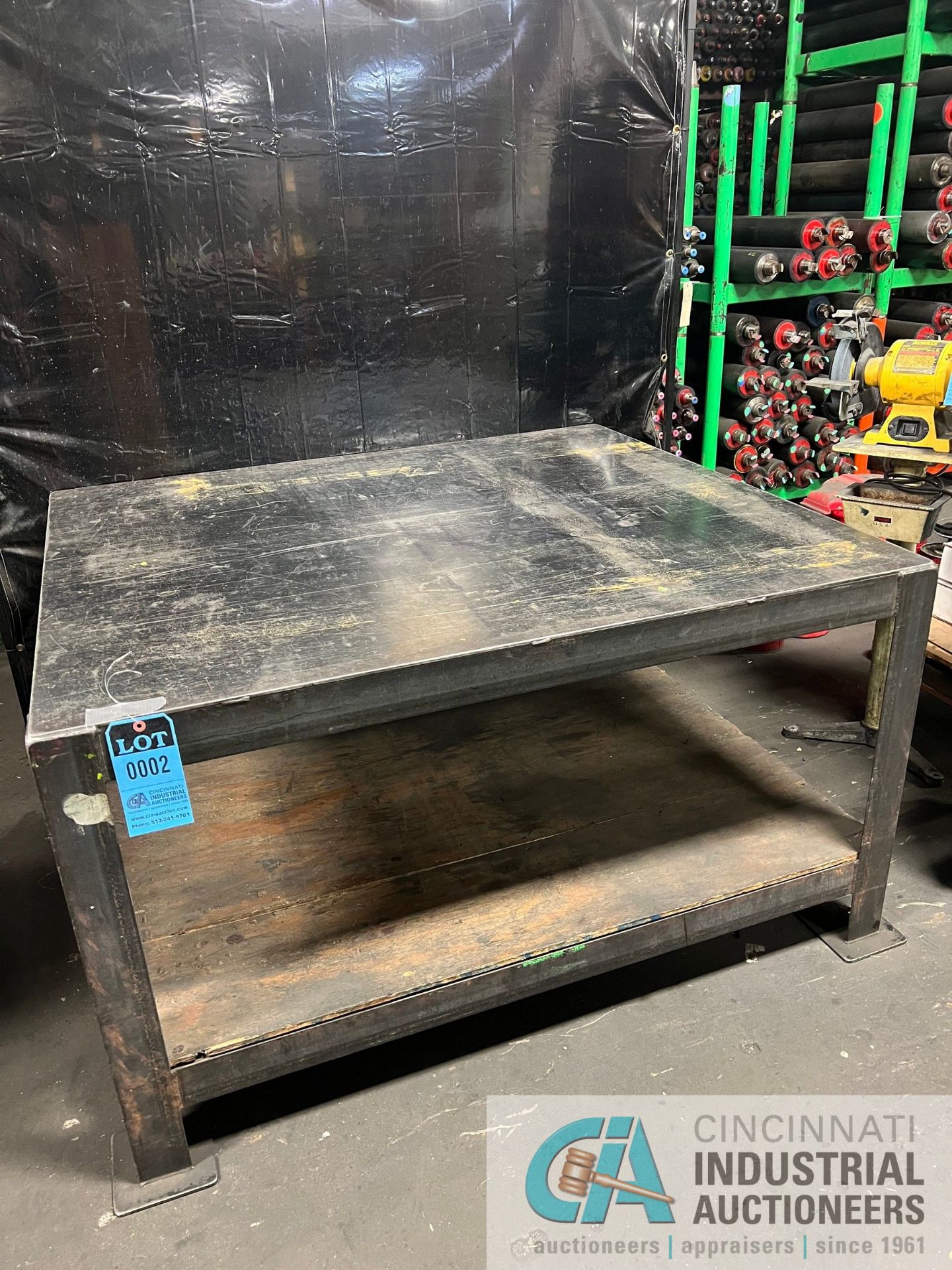 METAL TABLE 55" LONG X 48" WIDE X 31" TALL **LOCATED AT 235 Factory Street, La Porte, Indiana