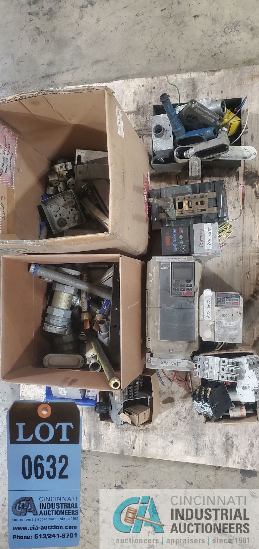 BREAKER BOXES, PANELS, INVERTERS, FUSES, MISC WIRE, MISC HARDWARE, RECEPTACLES. **LOCATED AT 6850