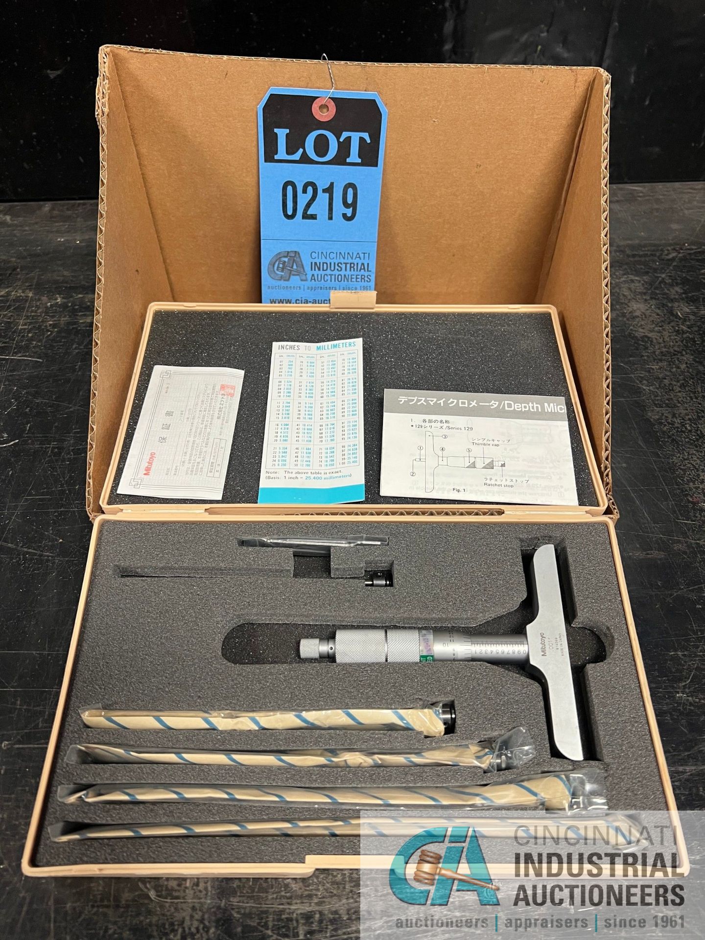 MITUTOYO DEPTH MICROMETER SET **LOCATED AT 235 FACTORY STREET, LA PORTE, INDIANA 46350**