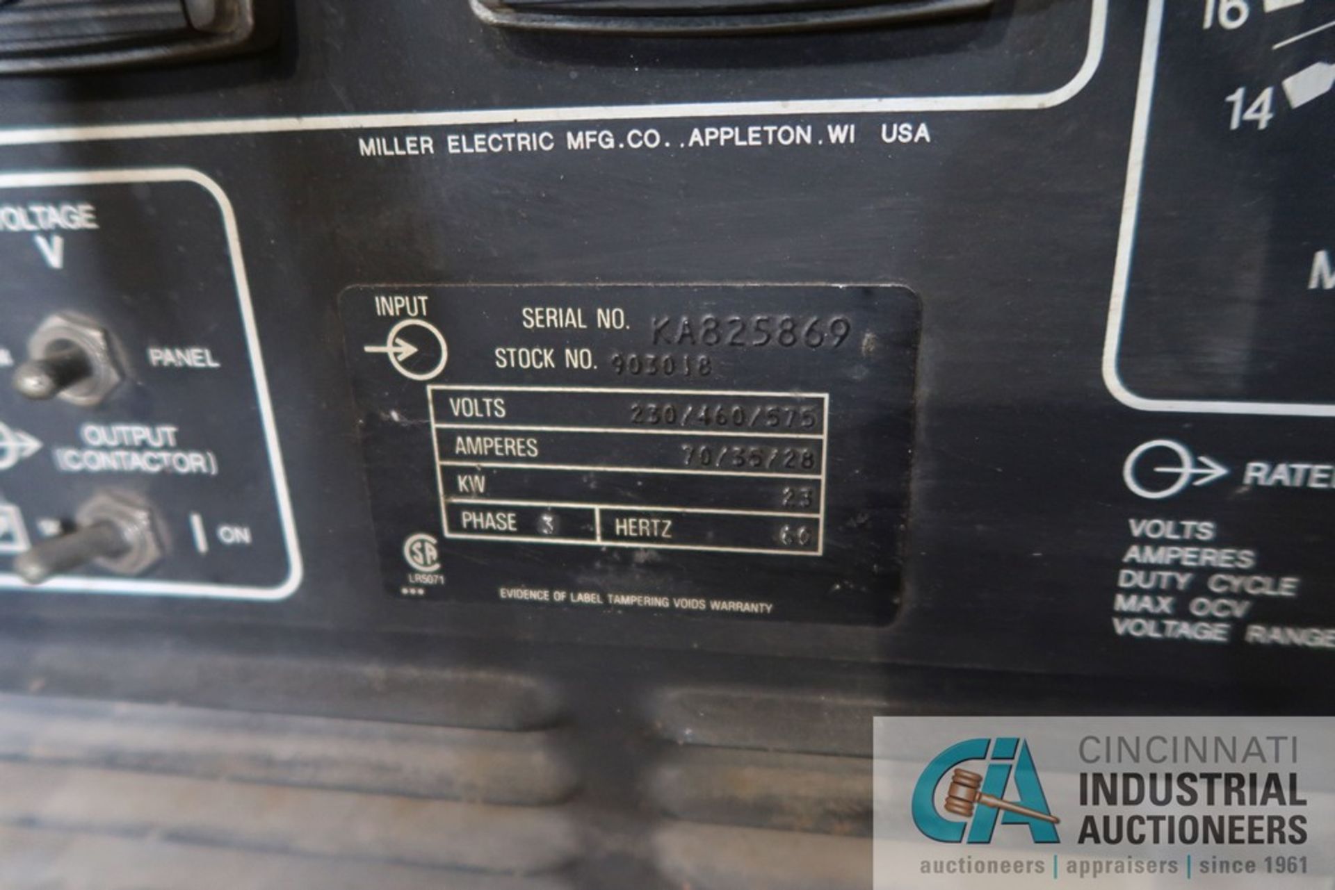 450 AMP MILLER MODEL DELTAWELD 451 CONSTANT VOLTAGE DC ARC WELDING POWER SOURCE S/N KA825869 WITH - Image 4 of 6