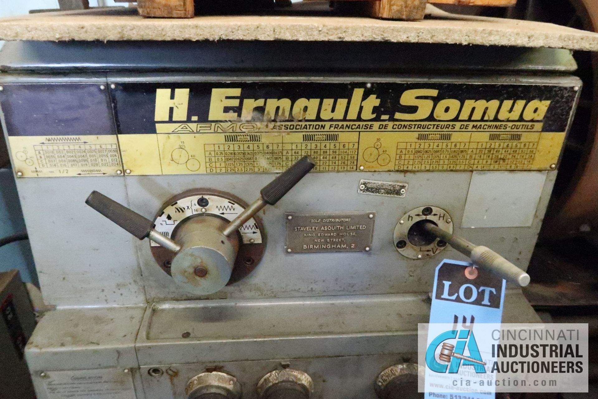 H. ERNAULT SOMUA ENGINE LATHE, CHOLET 550, 94" BED, 20" 4-JAW CHUCK - Image 4 of 10