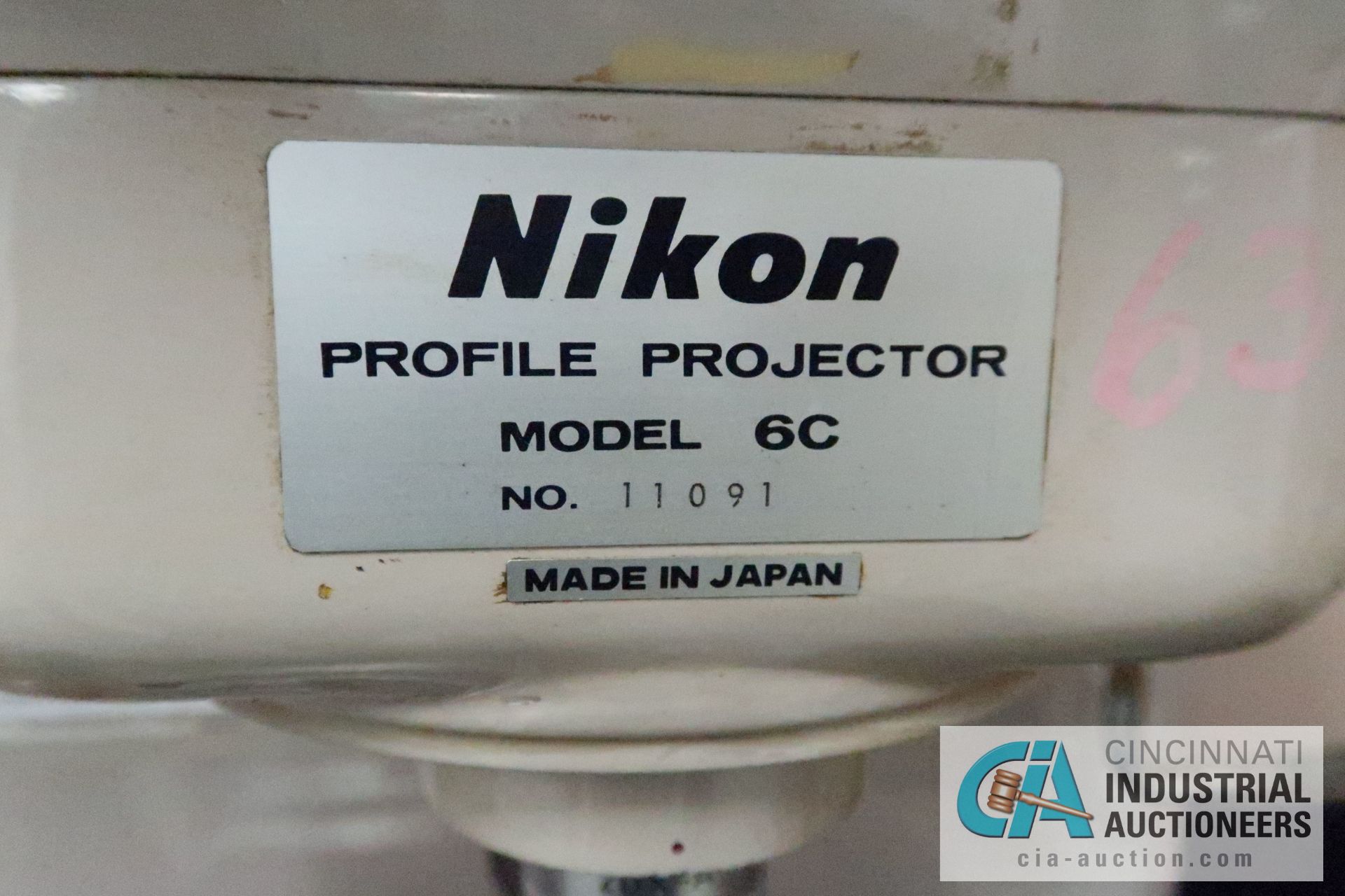 NIKON MODEL 6C PROFILE PROJECTOR; S/N 11091, 11" SCREEN, 20X, 50X, AND 10X LENS - Image 6 of 6